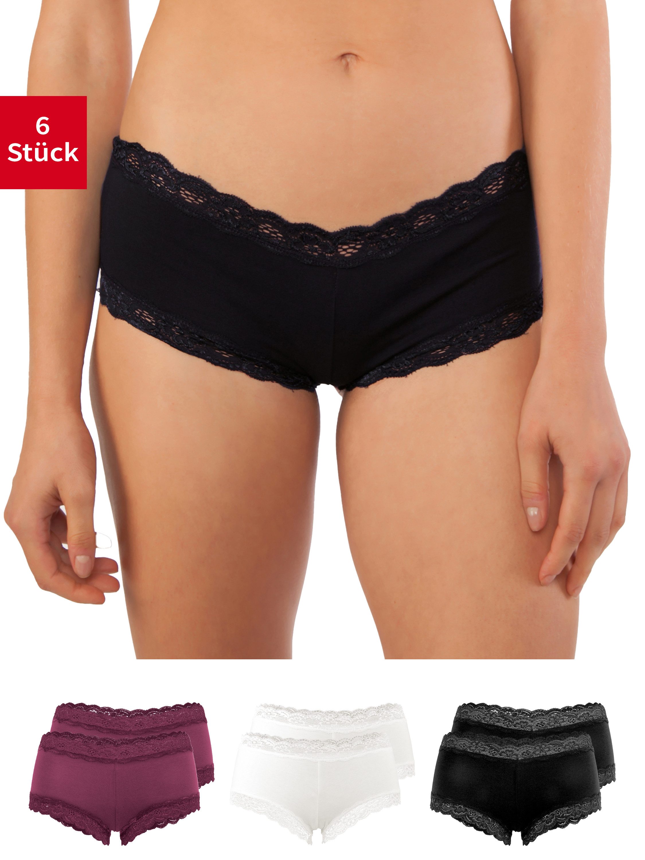 Slip Damen Hipster Unterwäsche - Unterhosen aus Baumwolle mit Stretch