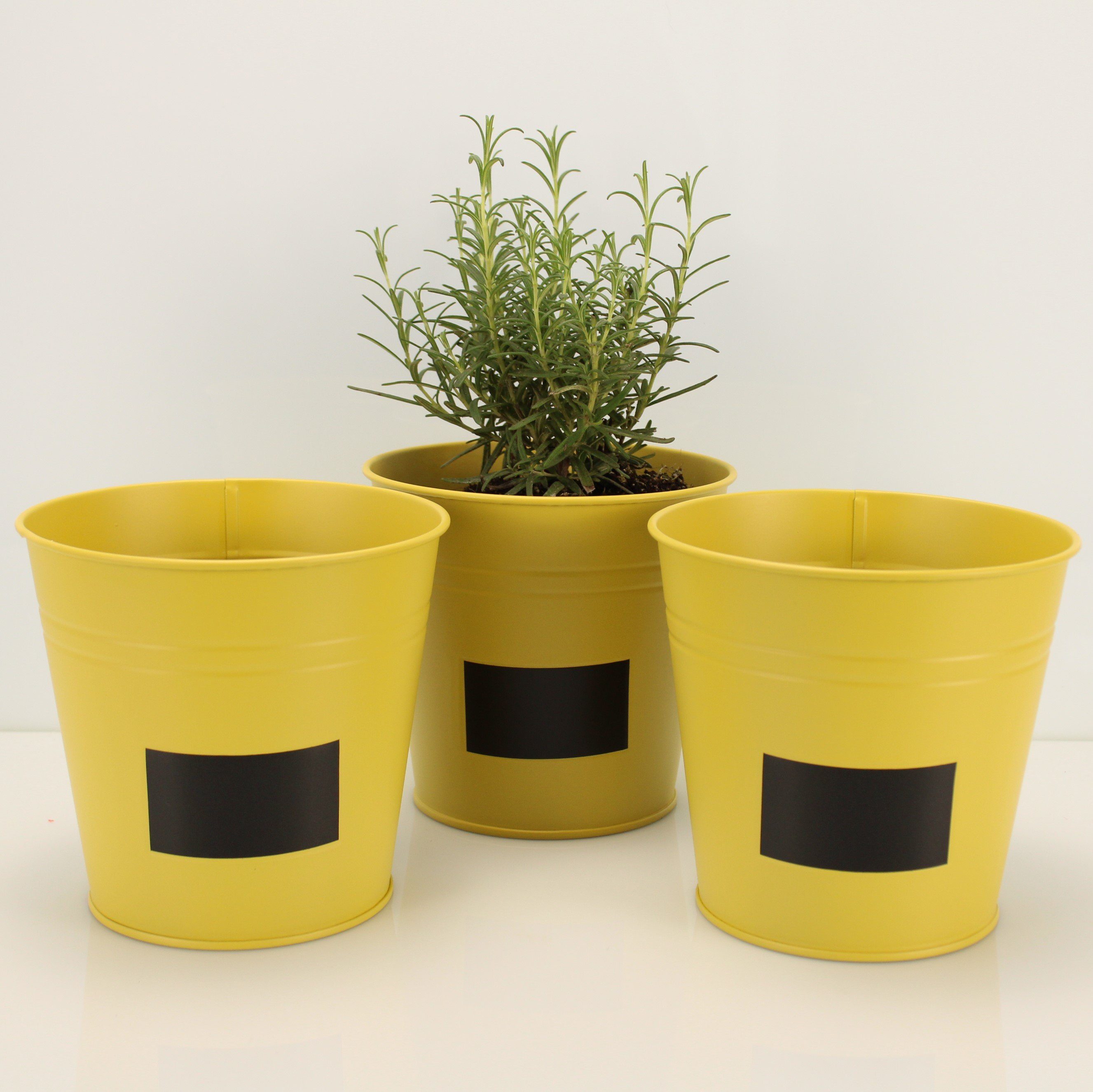 Online-Fuchs Blumentopf 3er Set runde Blumentöpfe zum Beschriften im Set - Kräutertopf (3er Set), Metall