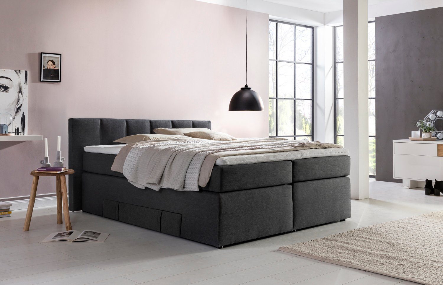 Möbelfreude Boxspringbett Boxspringbett Andybur mit niedrigem günstig online kaufen
