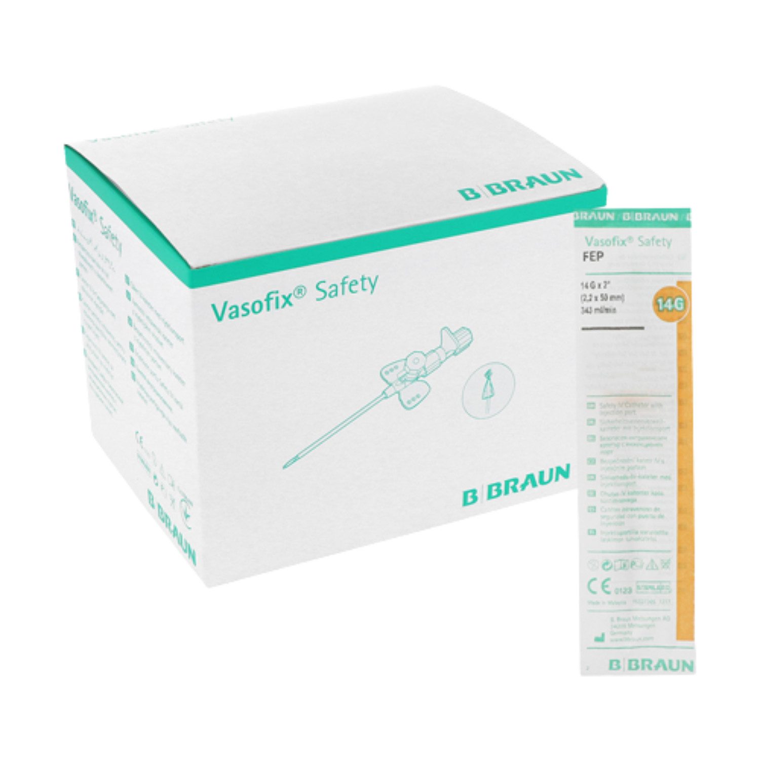 B. Braun Absaugspritze Vasofix® Safety FEP einzelne Kanüle - G14 2,20x50mm