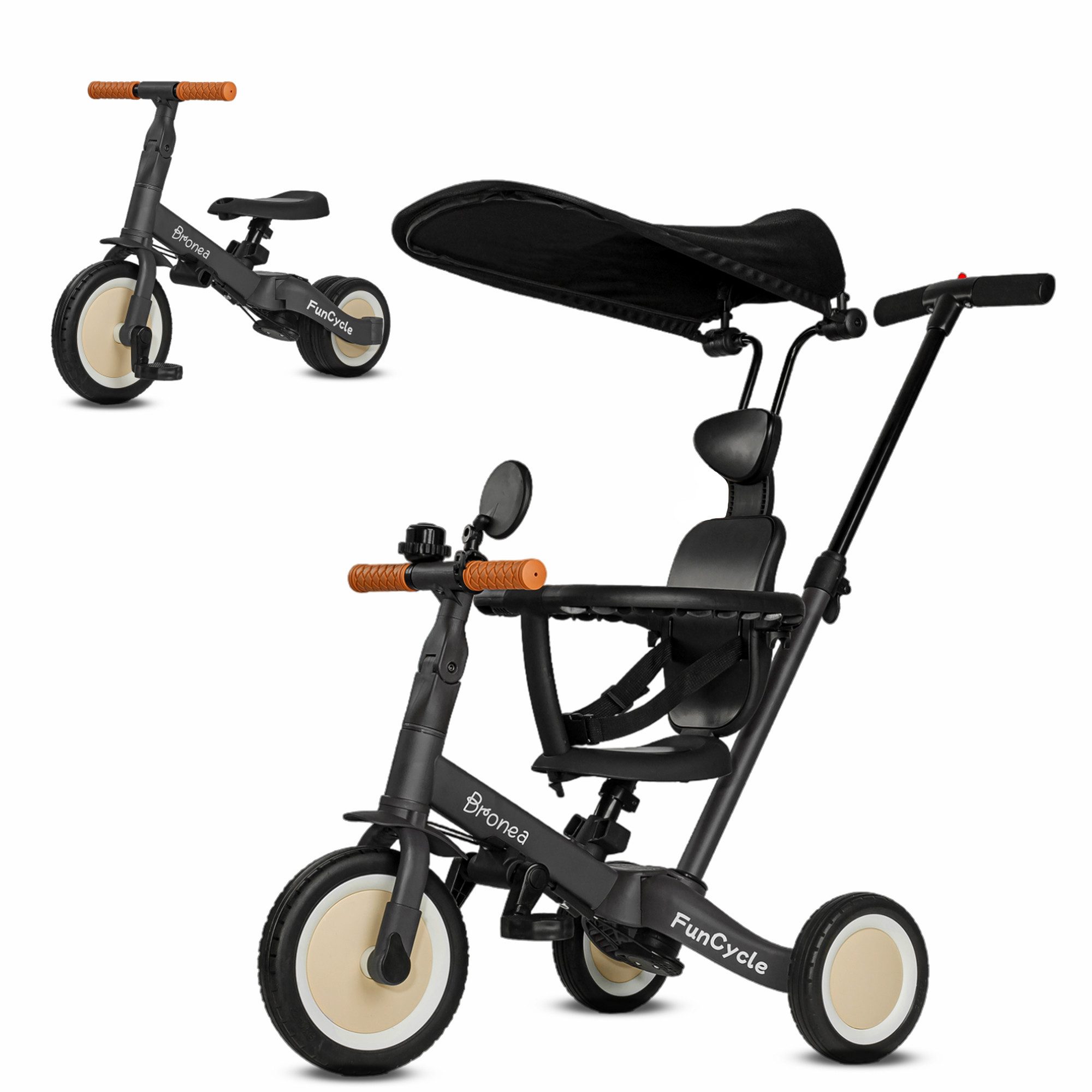 Bronea Dreirad FunCycle 5-in-1 ab 1 Jahr mit Schubstange Wächst mit Ihrem Kind