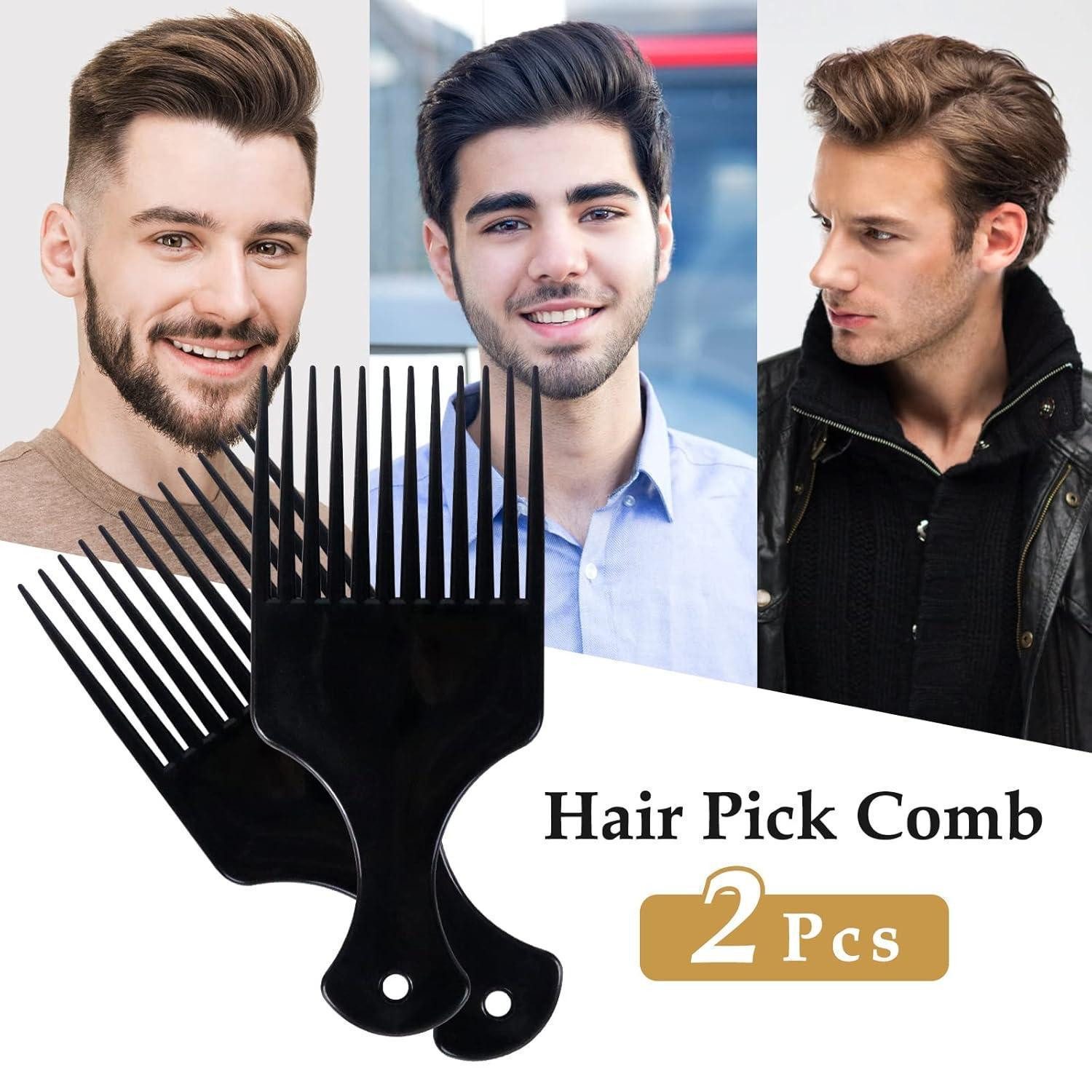 LuxusKollektion Lockenkamm Lockenkamm Afro Haar Kamm Set 2 Stück Schwarz Breite Zahn Friseur