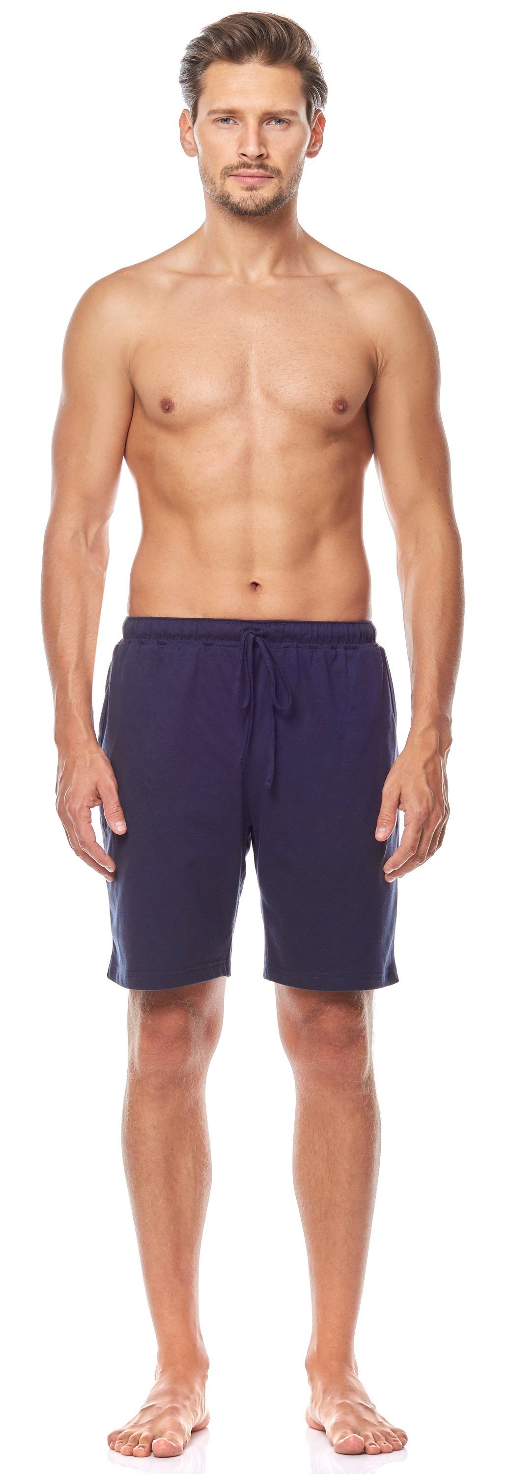 elastischer (1-tlg) Kurz Marine Pyjamashorts Bund Herren Schlafanzughose TI30-114 Timone