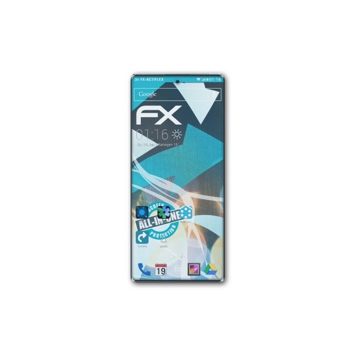 atFoliX Schutzfolie Displayschutzfolie für ZTE Axon 31 Ultra 5G (3 Folien) Ultraklar und flexibel