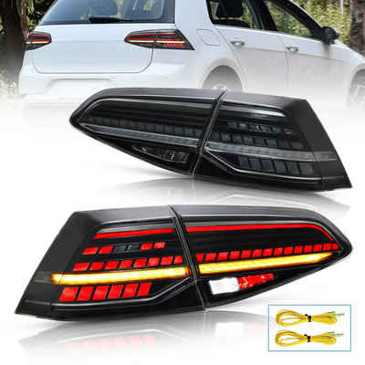 LLCTOOLS Rückleuchte Voll LED Rückleuchten für VW Golf 7 2013-2020 Smoke oder rot in OLED, LED fest integriert