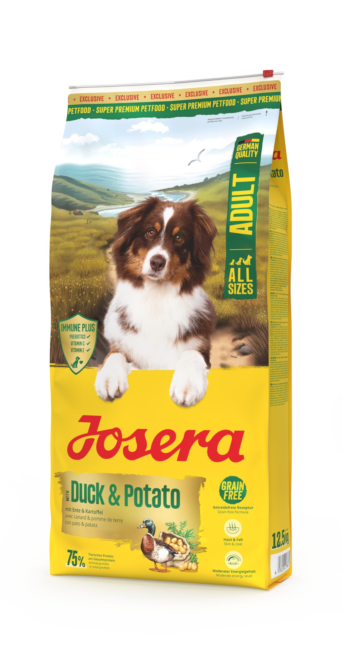 Josera Ente & Kartoffel 12,5kg, Trockenfutter für: Hunde, Adult All Size, für ausgewachsene Hunde aller Größen