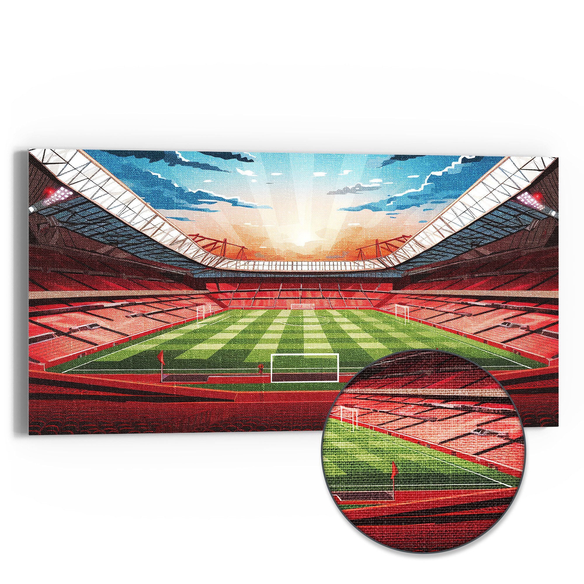 DEQORI Leinwandbild 'Stadion FC Liverpool', 'Stadion FC Liverpool', Hybrid Leinwand Bild Wandbild flach modern
