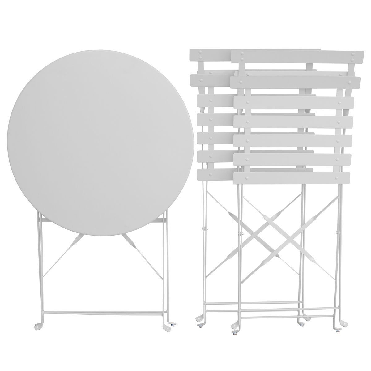 SVITA Balkonset BERLIN, (Set, 3-tlg., Bistro-Set), Tisch mit 2 Stühlen, Klappbar, Pflegeleicht, Witterungsbeständig