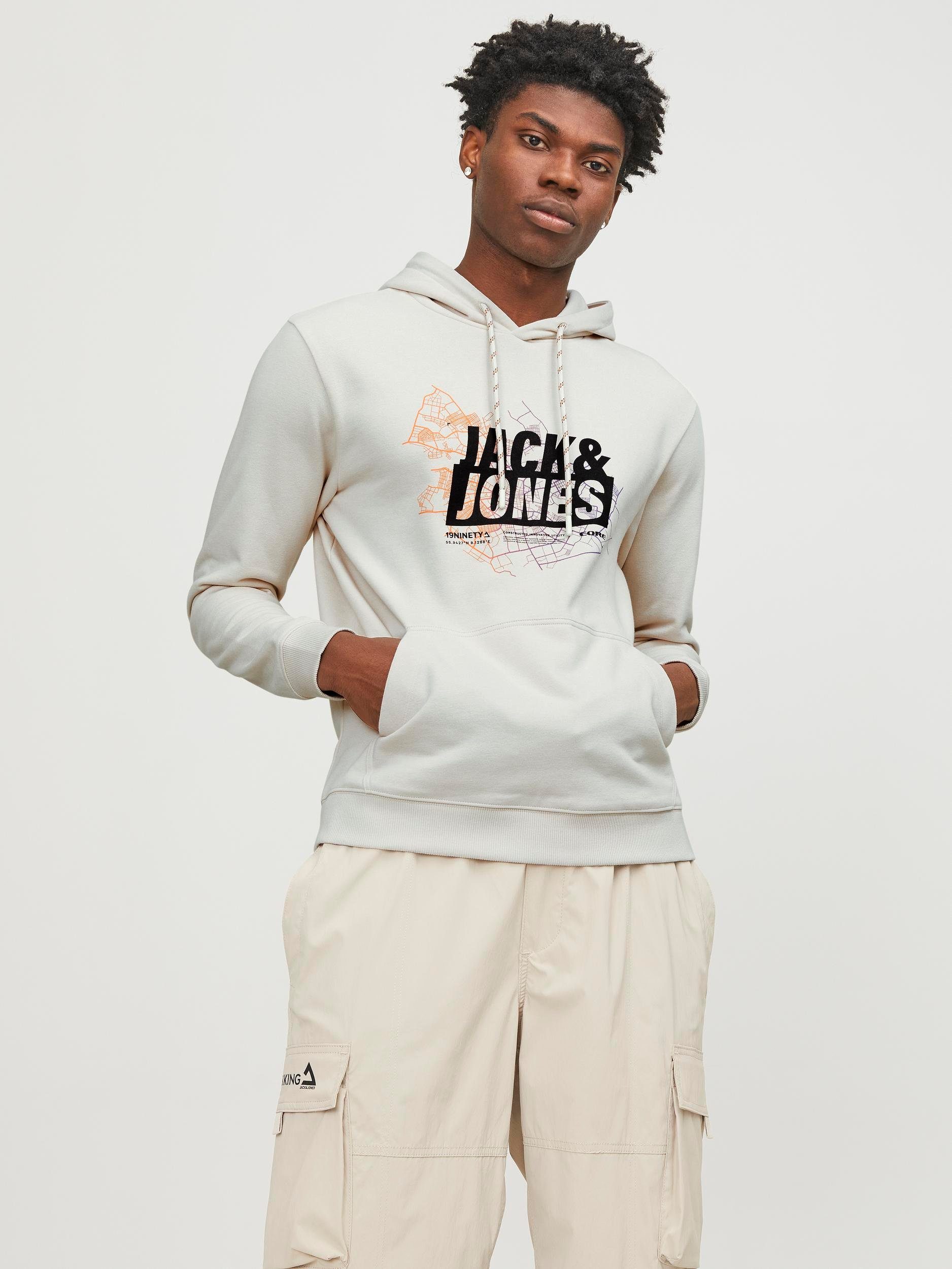 Jack & Jones Kapuzensweatshirt JCOMAP LOGO SWEAT HOOD SN Moonbeam