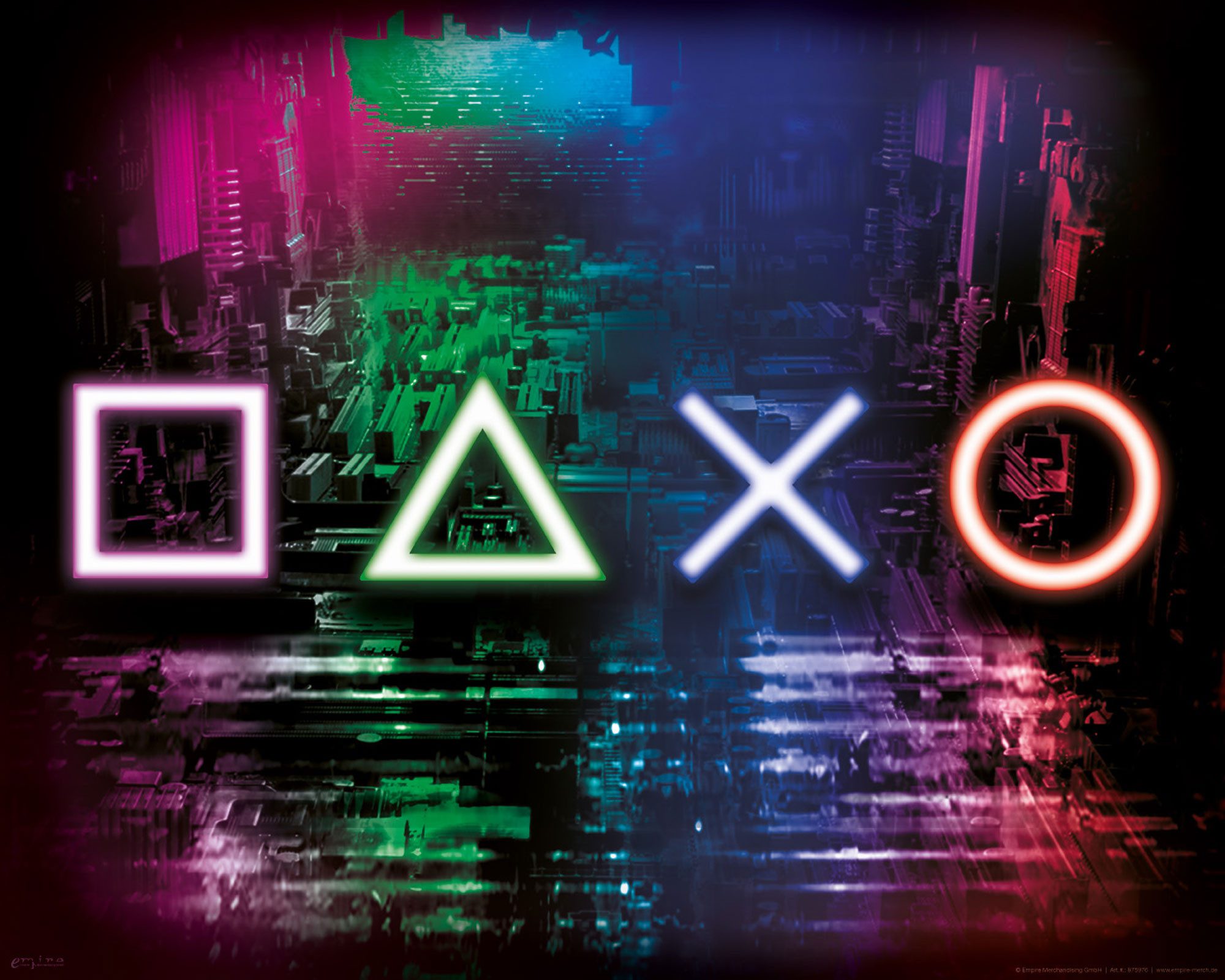 Poster Gaming - Mini-Poster - Neon Controller Symbols