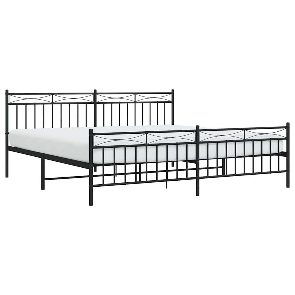 vidaXL Bettgestell, Bettrahmen mit Kopf- und Fußteil Metall Weiß 200x200 cm günstig online kaufen
