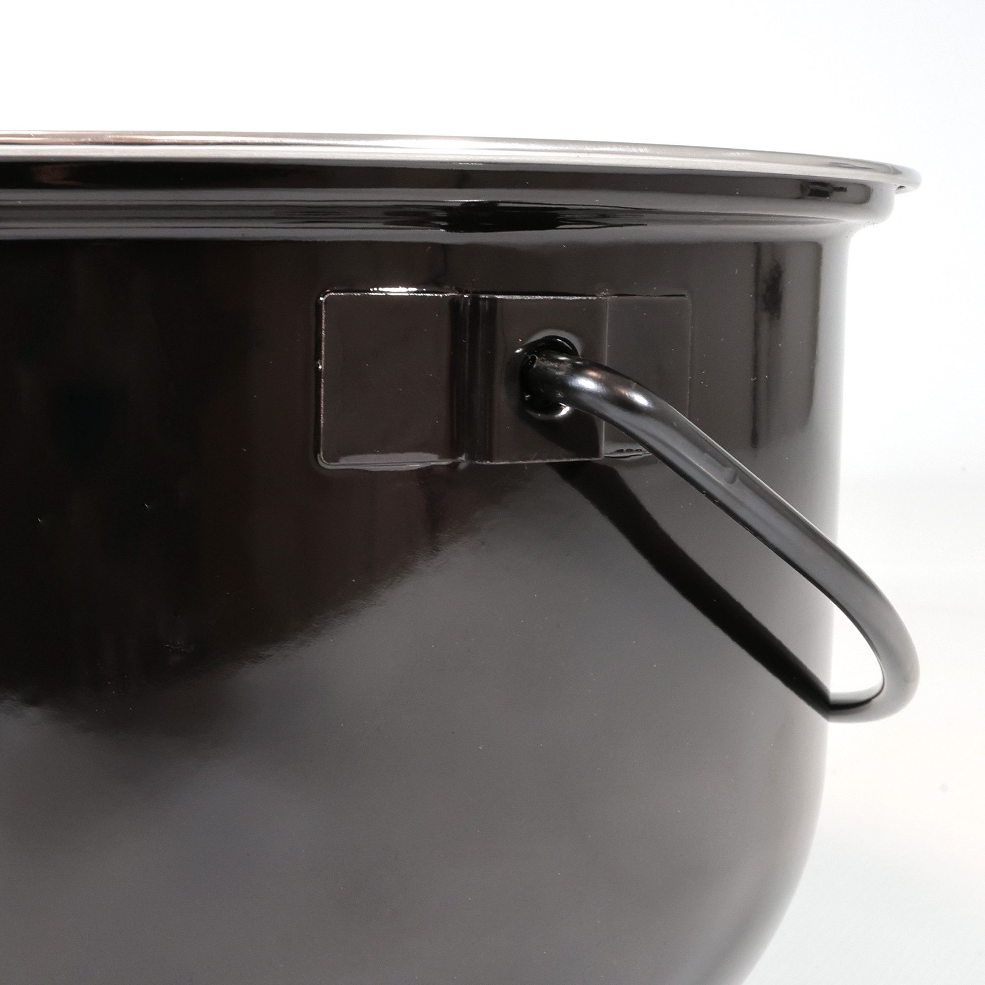 Lemodo Grilltopf Gulaschkessel für Schwenkgrill, 14 Liter, Emaille (3-tlg), mit Schöpflöffel