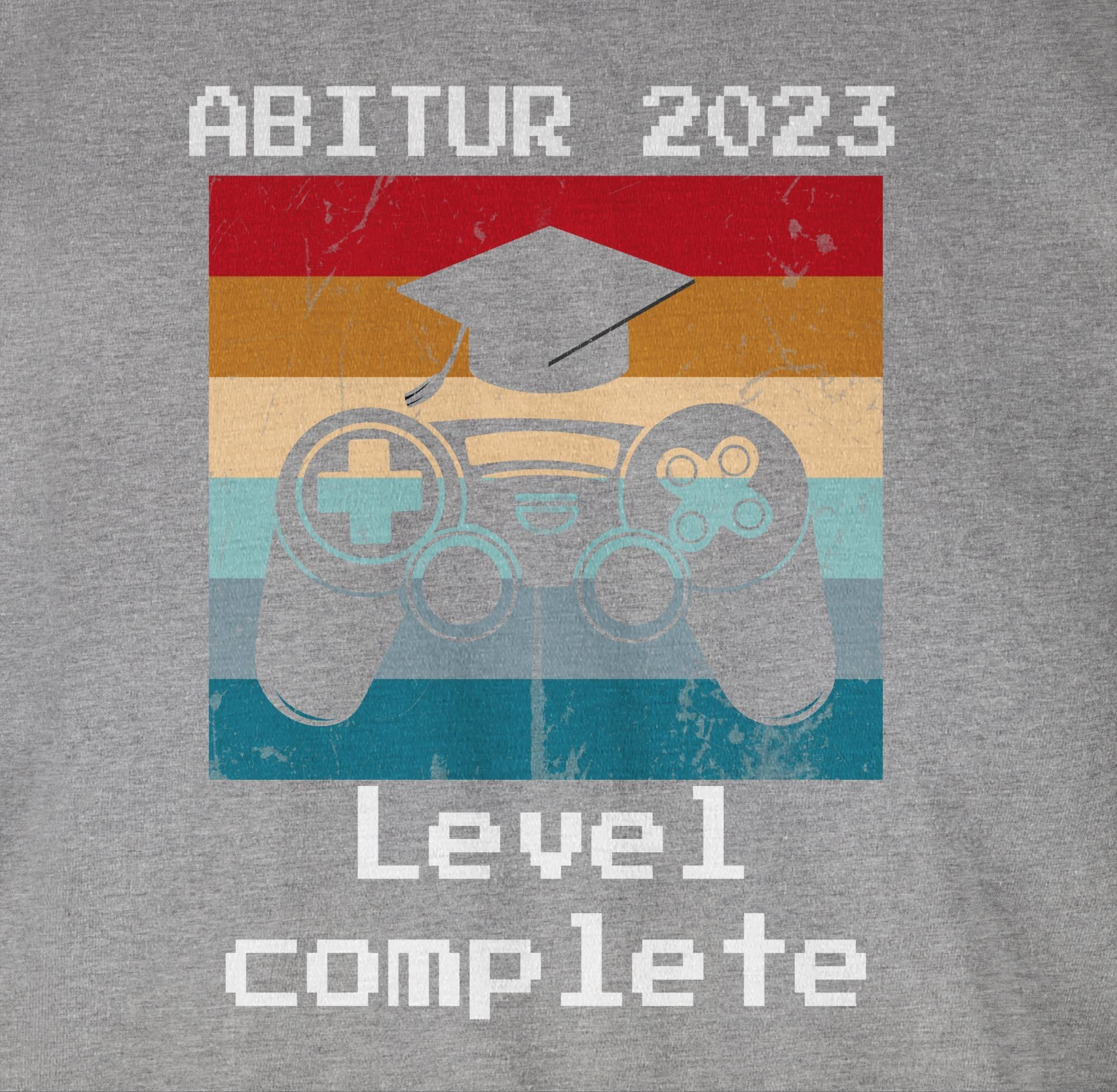 Complete Shirtracer meliert Abschluss T-Shirt 2023 2024 Abitur Level Vintage & Grau Abitur Geschenk 02