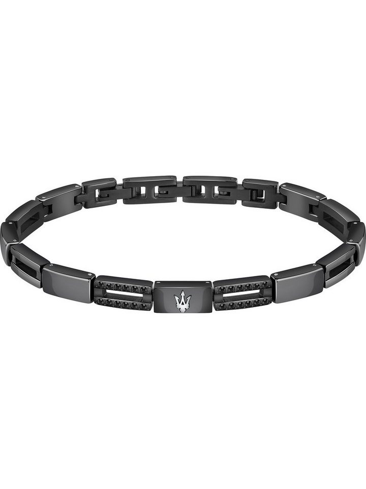 MASERATI Edelstahlarmband Maserati Herren-Armband Edelstahl Kristall