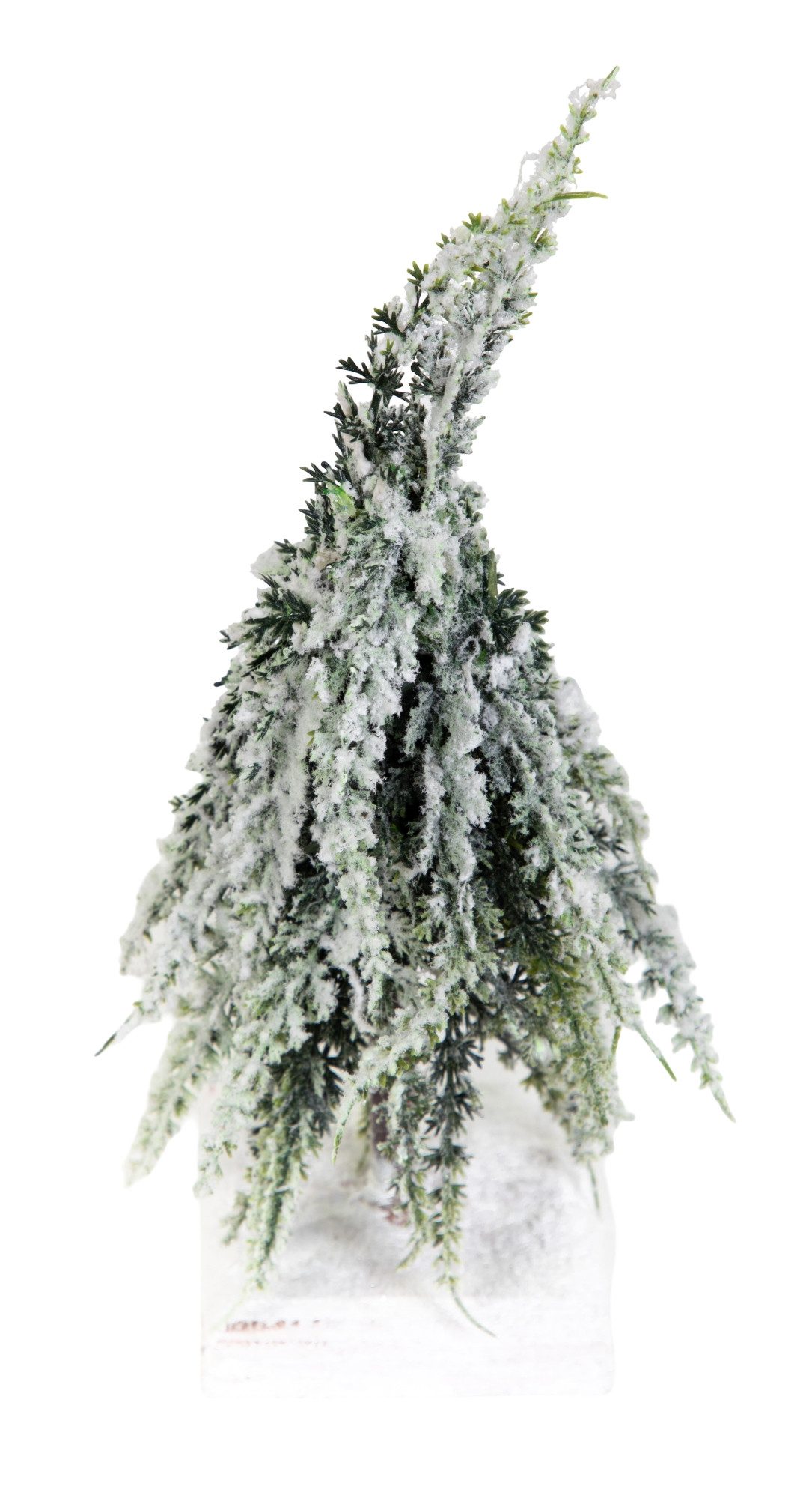 Kunstbaum Tannenbäumchen mit dickem Schnee - Dekotanne Weihnachtsbaum künstliche Tanne Tannenbaum, Seidenblumen Roß, Höhe 23 cm, auf Holzplatte - Größe: 23x10cm – Bild 3 von 4