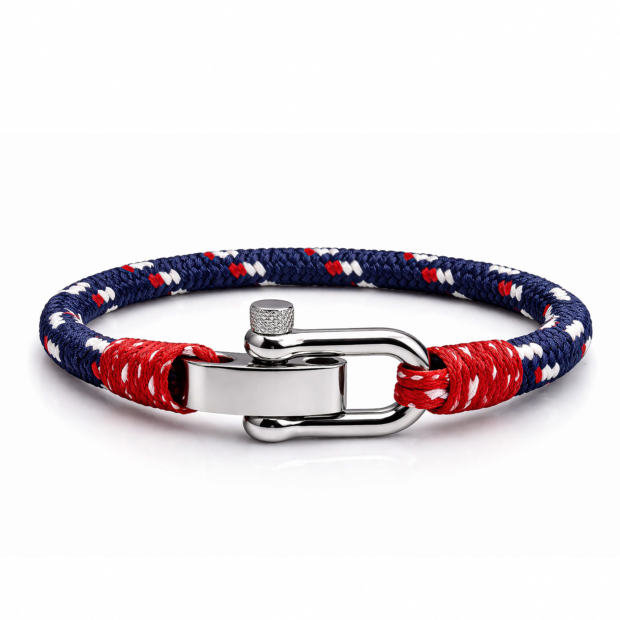 UNIQAL.de Armband Maritimes Segeltau-Armband mit Edelstahl-Schäkel – nautisch, unisex (hochwertiges Segeltau, Edelstahl-Schäkel, zeitloses Design, langlebige Qualität, ideal für Alltag & Freizeit), sorgfältig verarbeitet