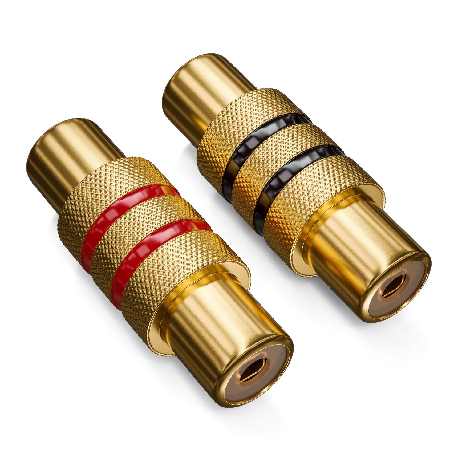 deleyCON Cinch Kupplung SET Audio Video Adapter Cinch-Buchse zu Audio- & Video-Kabel