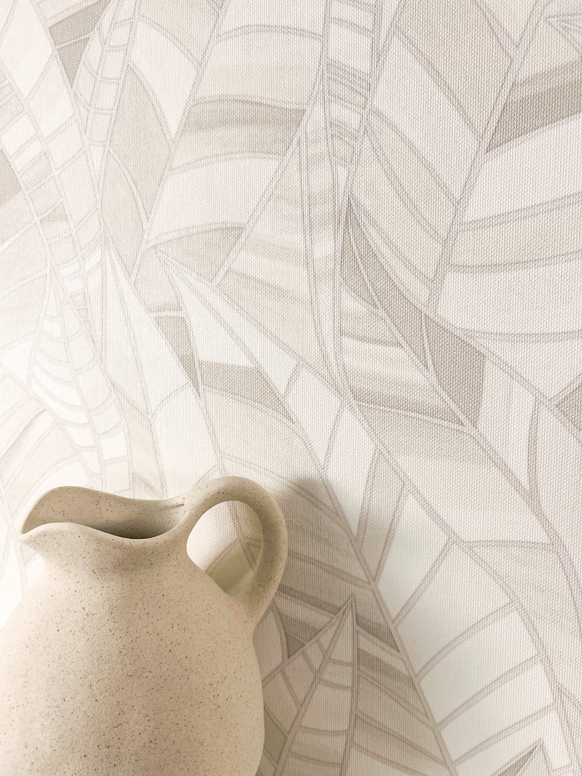 Newroom Vliestapete, Creme Tapete Modern Blätter günstig online kaufen