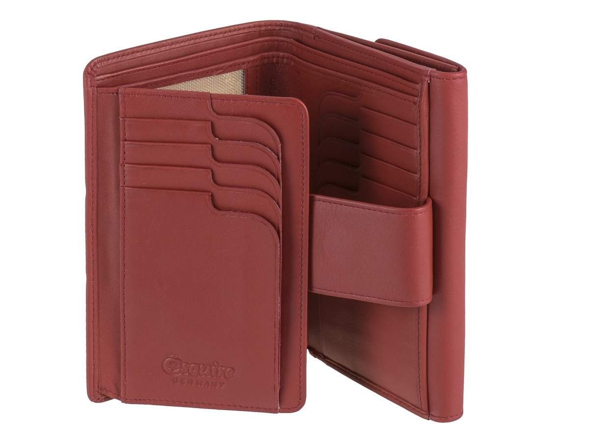 Helena, Kartenfächer Portemonnaie, gegen RFID Geldbörse Datendiebstahl, Esquire rot 15 mit Schutz
