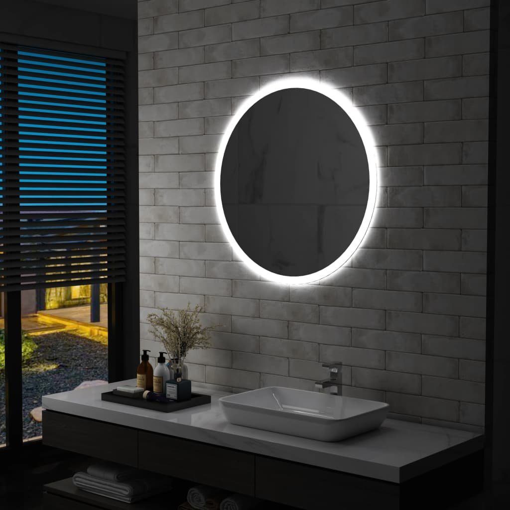 furnicato Wandspiegel Badezimmerspiegel mit LED 80 cm