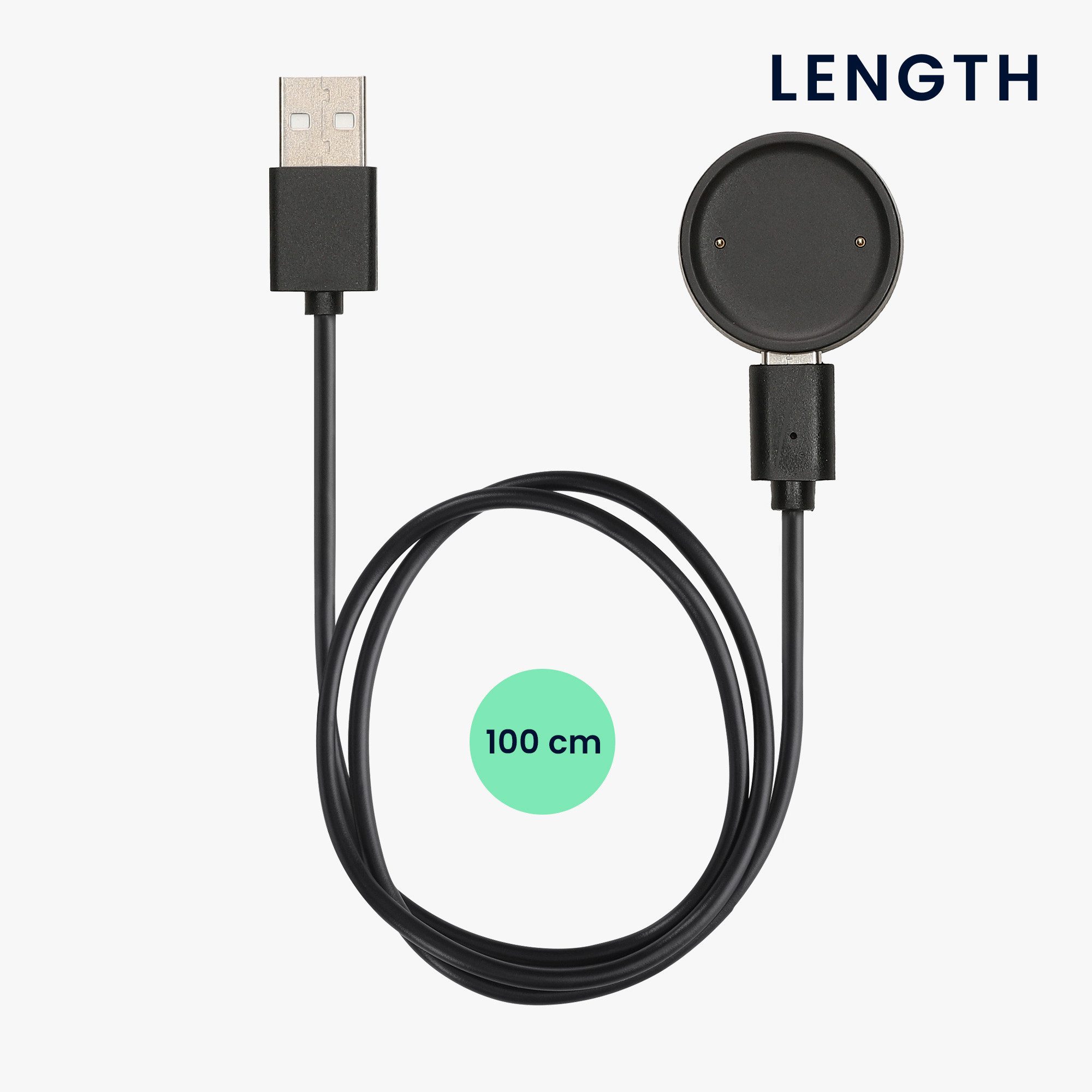 kwmobile Smartwatch-Hülle Smartwatch Ladekabel für Amazfit Bip 6 / Amazfit Active 2 (A2437), USB Ladekabel für Smartwatch Aufladekabel - Fitnesstracker Ersatzkabel