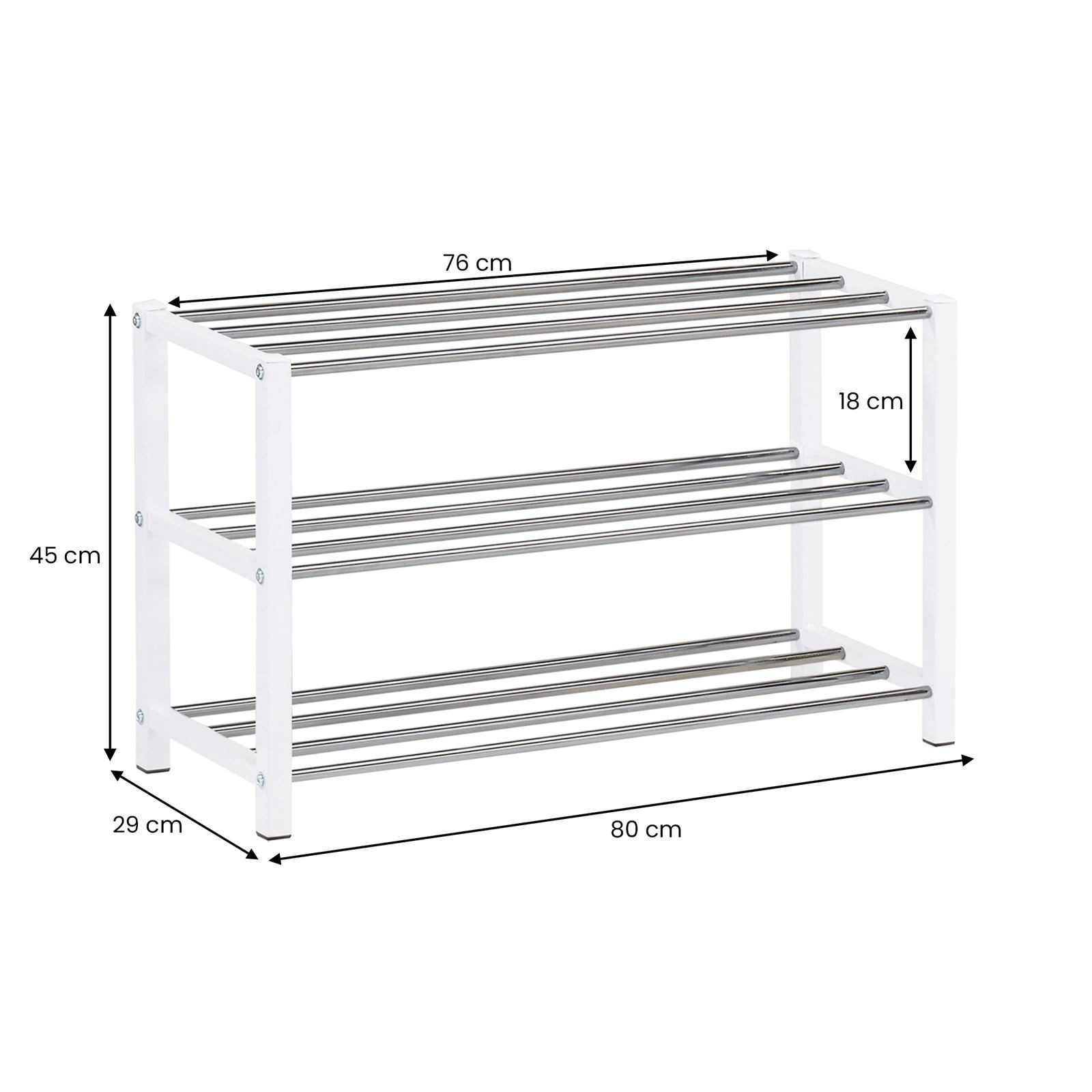 IDIMEX Schuhregal DUBLIN, Schuhständer mit 3 Ablagen, 80cm breit Schuhaufbe günstig online kaufen