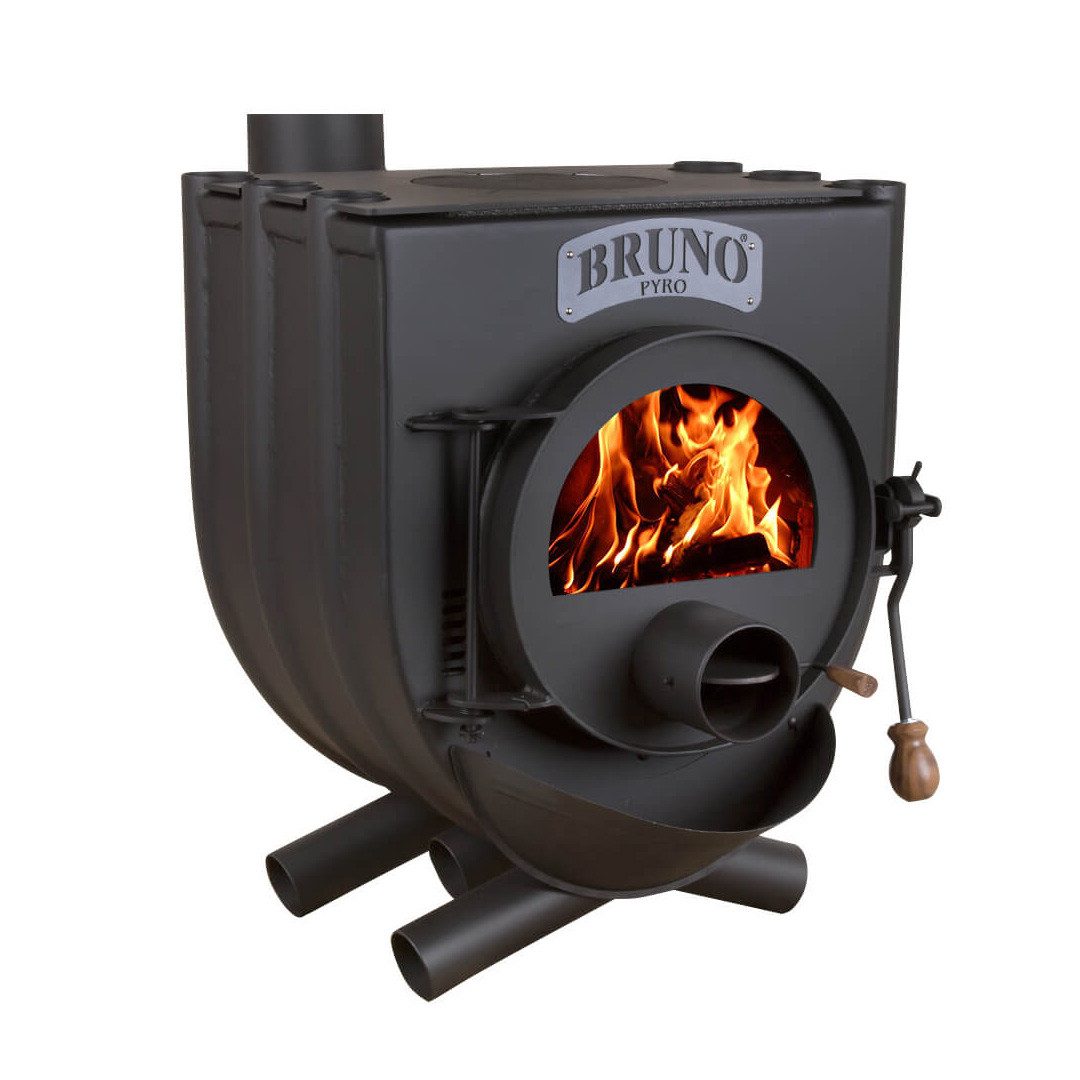 Bruno Kaminofen Bruno® Werkstattofen Pyro I mit Herdplatte schwarz 13 kW Stahl A, 13 kW