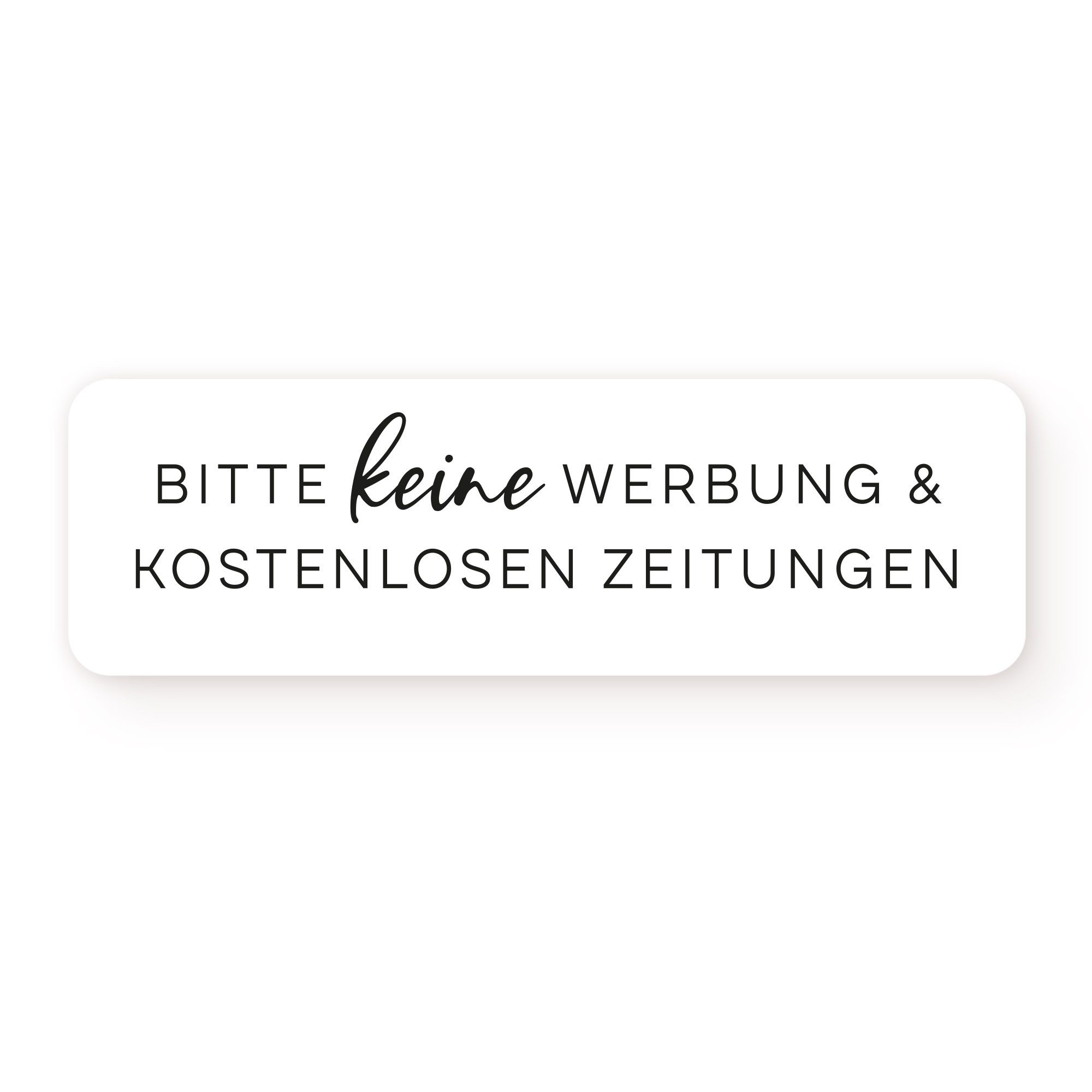 Aufkleber Keine Werbung & keine kostenlosen Zeitungen
