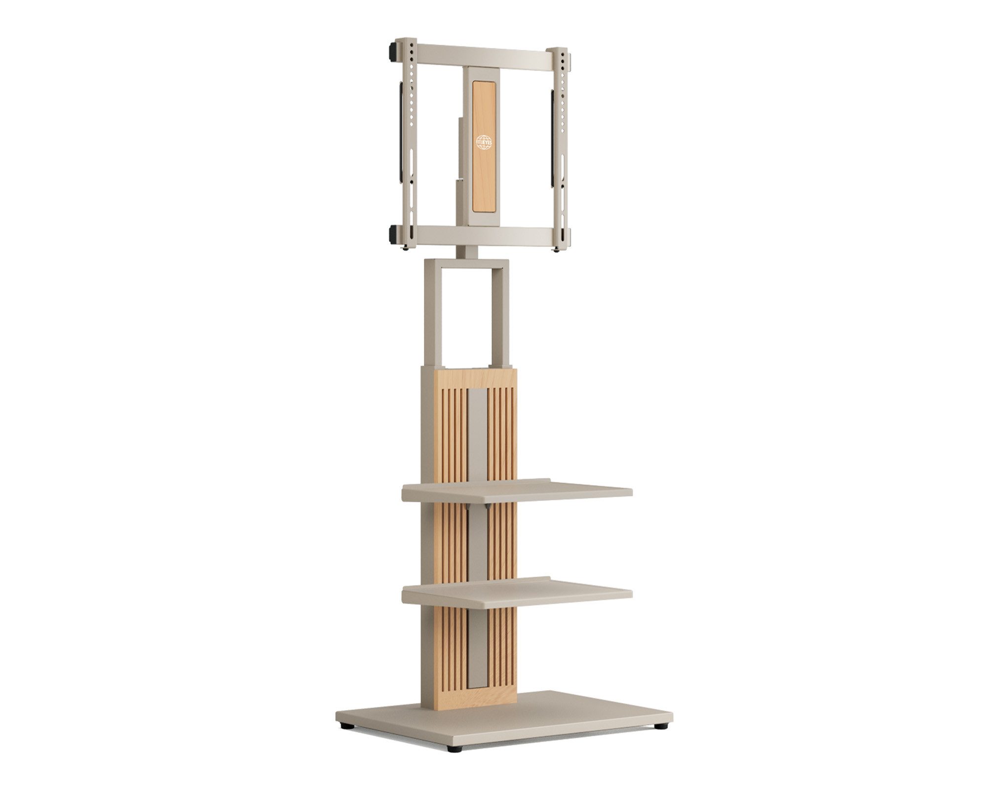 FITUEYES TV-Ständer aus Holz, mit höhenverstellbarer Ablage, ±15° schwenkbar, 32-65 Zoll, (bis 65,00 Zoll, höhenverstellbar, mit Kabelmanagement)