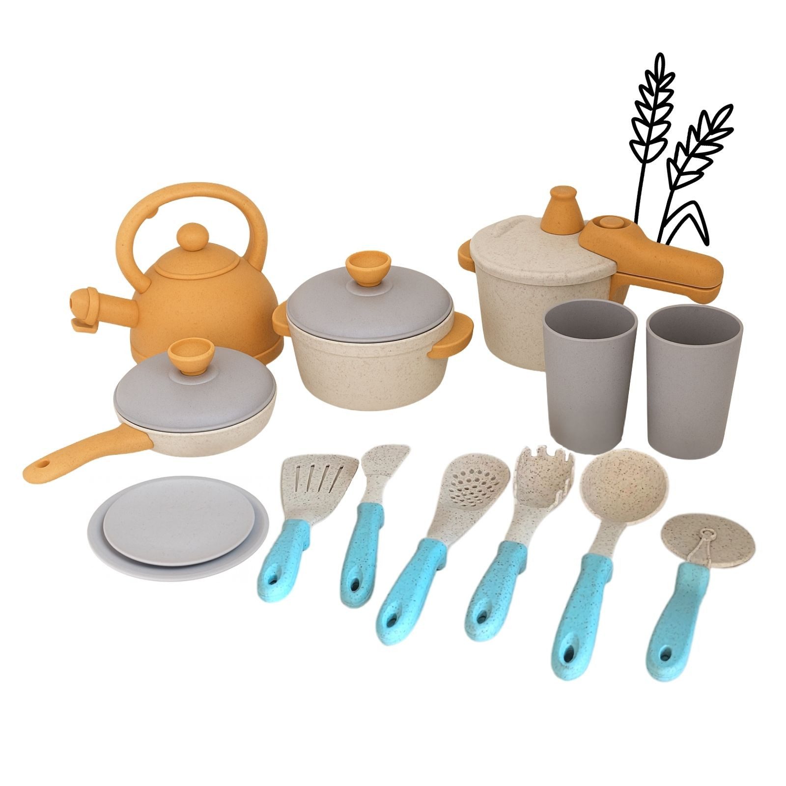 alldoro Spiel-Kochgeschirr Kinderküchen-Zubehör, Koch- und Geschirrset, 14- günstig online kaufen