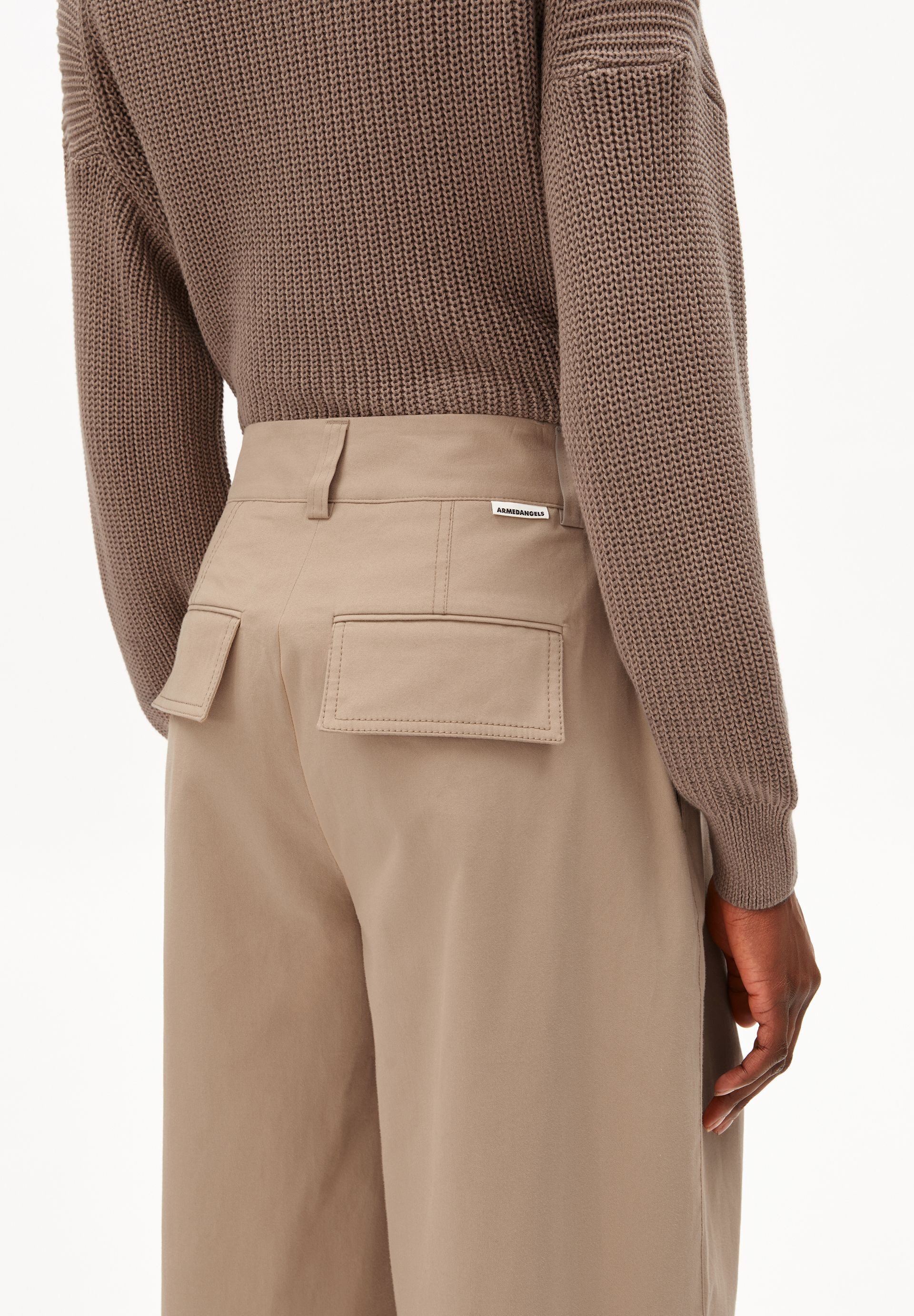 Armedangels Stoffhose WIDE CHINO TWILL Webhose aus Bio-Baumwoll Mix (Mid waist, Regular Fit)
