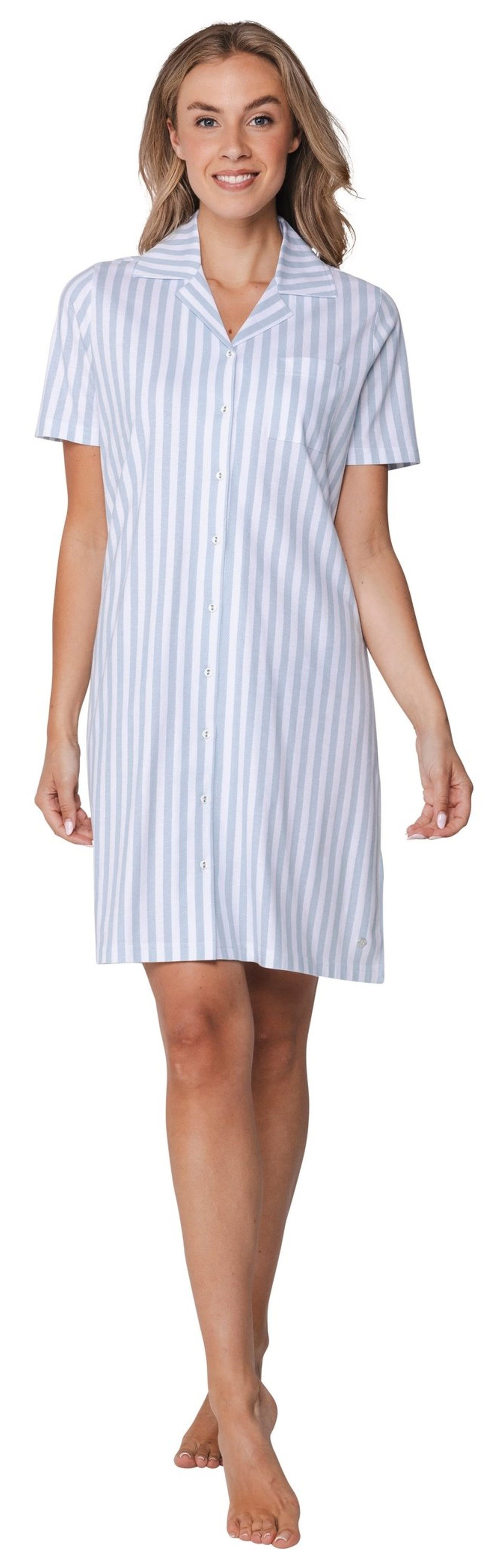 Pastunette Nachthemd Klassisches Damen Schlafshirt geknöpft (1-tlg) Baumwolle