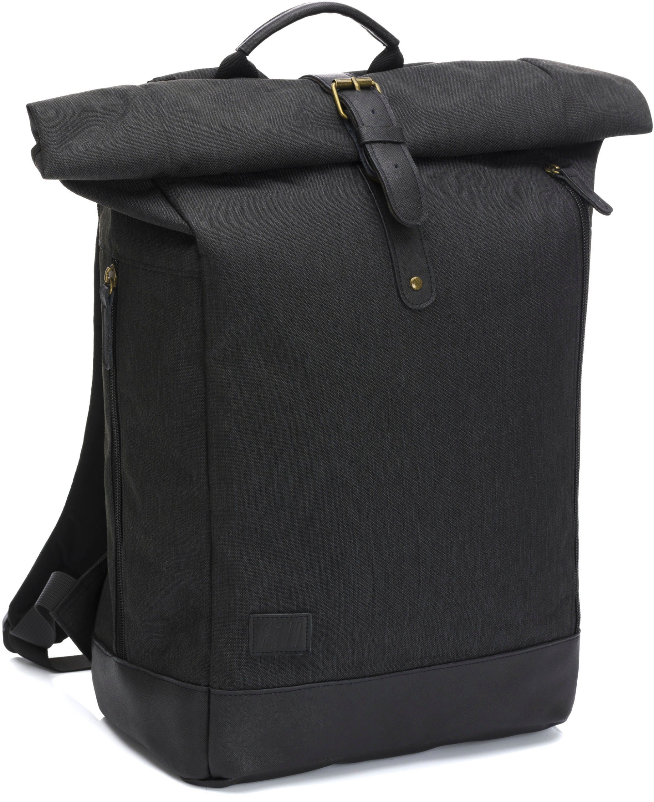 Wickelrucksack Rolltop Berlin, schwarz