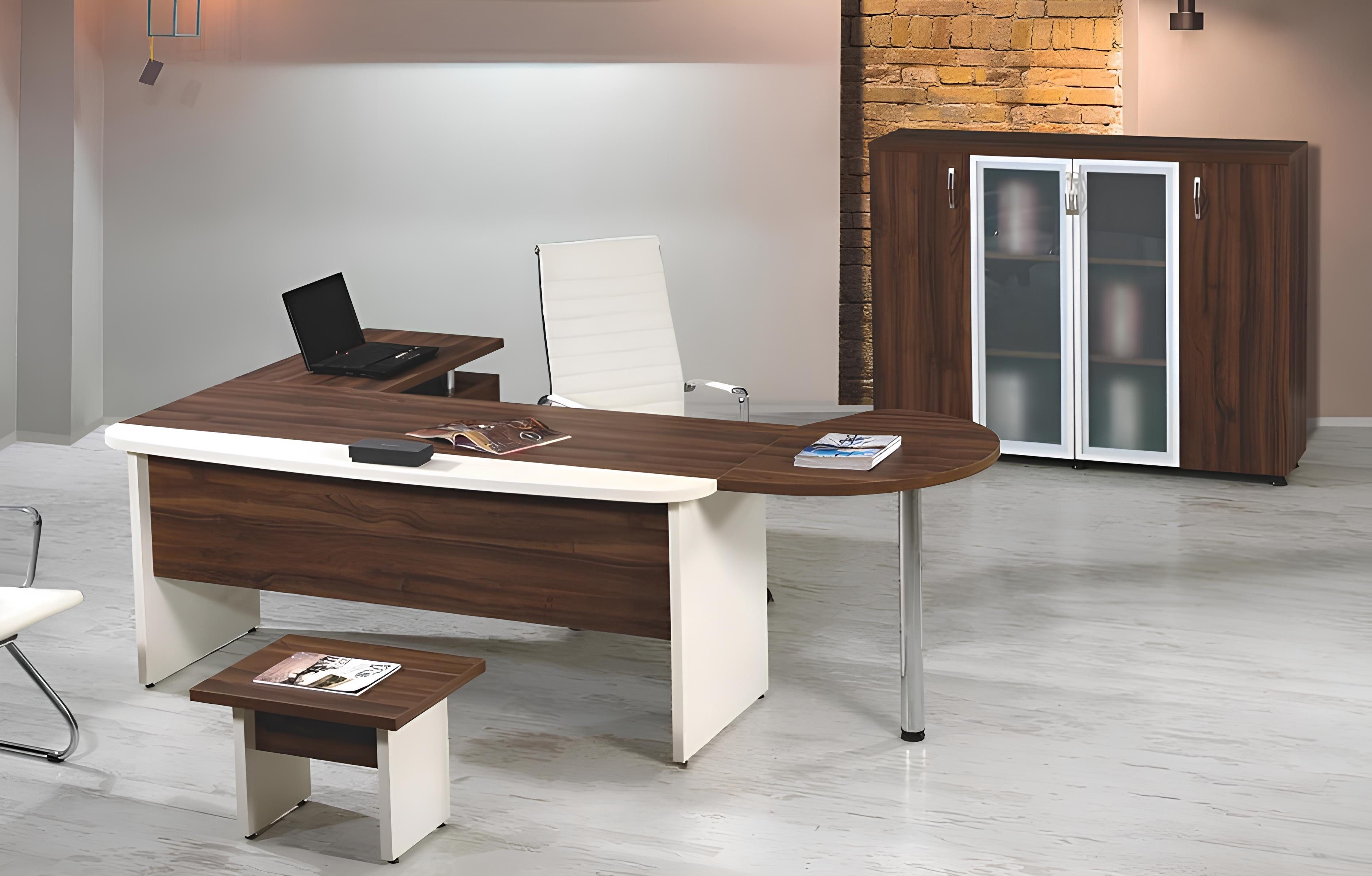 Büromöbel-Set Büromöbel-Set 3tlg. Eckschreibtisch + Couchtisch + Aktenschrank holz