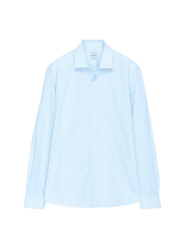 KİP Hemdbluse Hellblaues Regular Fit Gewebe Baumwollhemd