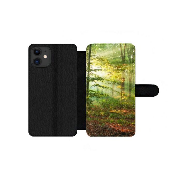MuchoWow Handyhülle Sonne - Wald - Bäume - Natur - Herbst Handyhülle Telefonhülle Apple iPhone 12 Pro Max