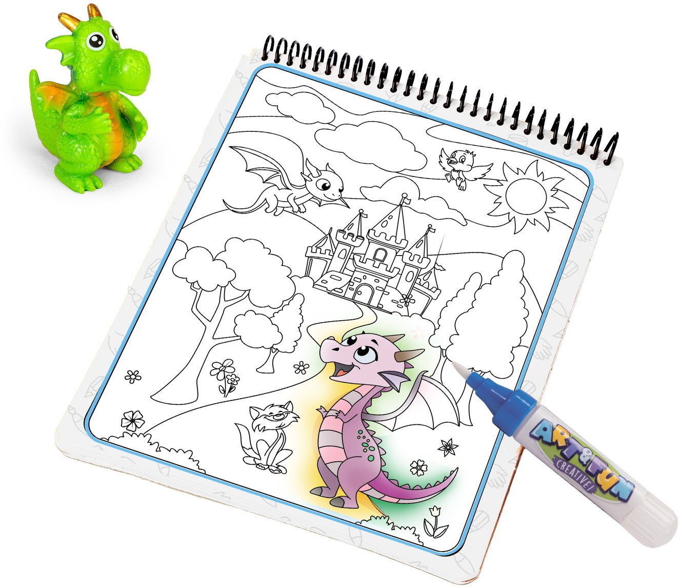 SIMBA Kreativset Malen ART & FUN Water Pen Drache Malbuch + Spielfigur 106334768