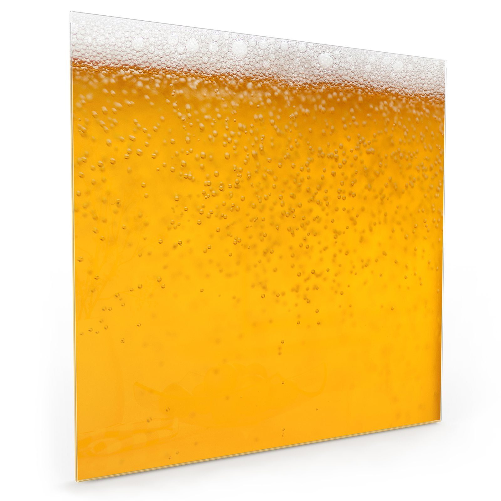 Bierglas Primedeco Spritzschutz Nahem von mit Motiv Küchenrückwand Glas Küchenrückwand