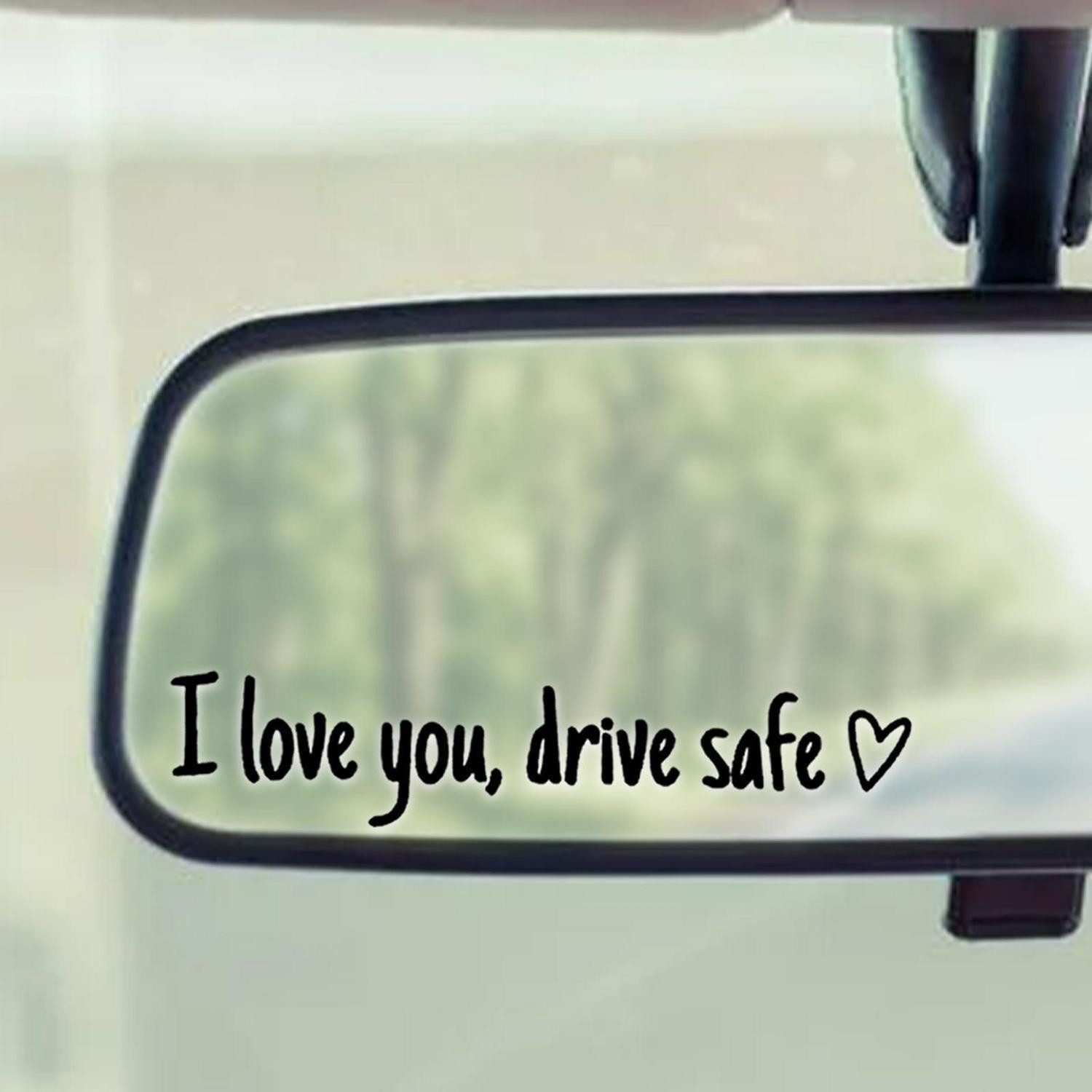 LuxusKollektion Aufkleber Autoaufkleber 3er Vinyl 11x2cm Spiegel I Love You schwarz