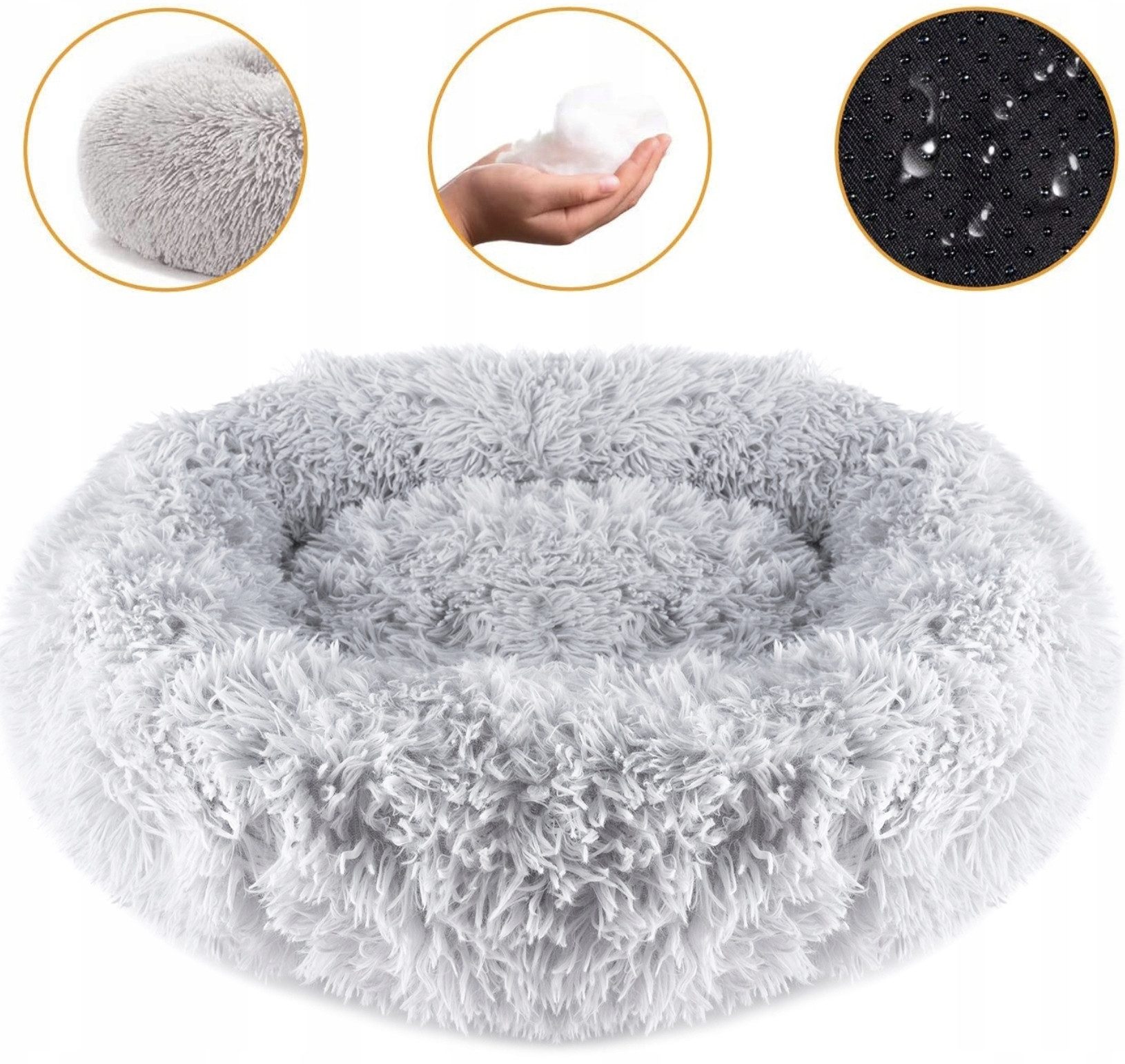 Moto Active Tierbett Tierbett Plüsch Hunde- Katzenkissen rund, Waschbar Flauschiges Hundebett Katzenbett, Kuscheliges Hundebett