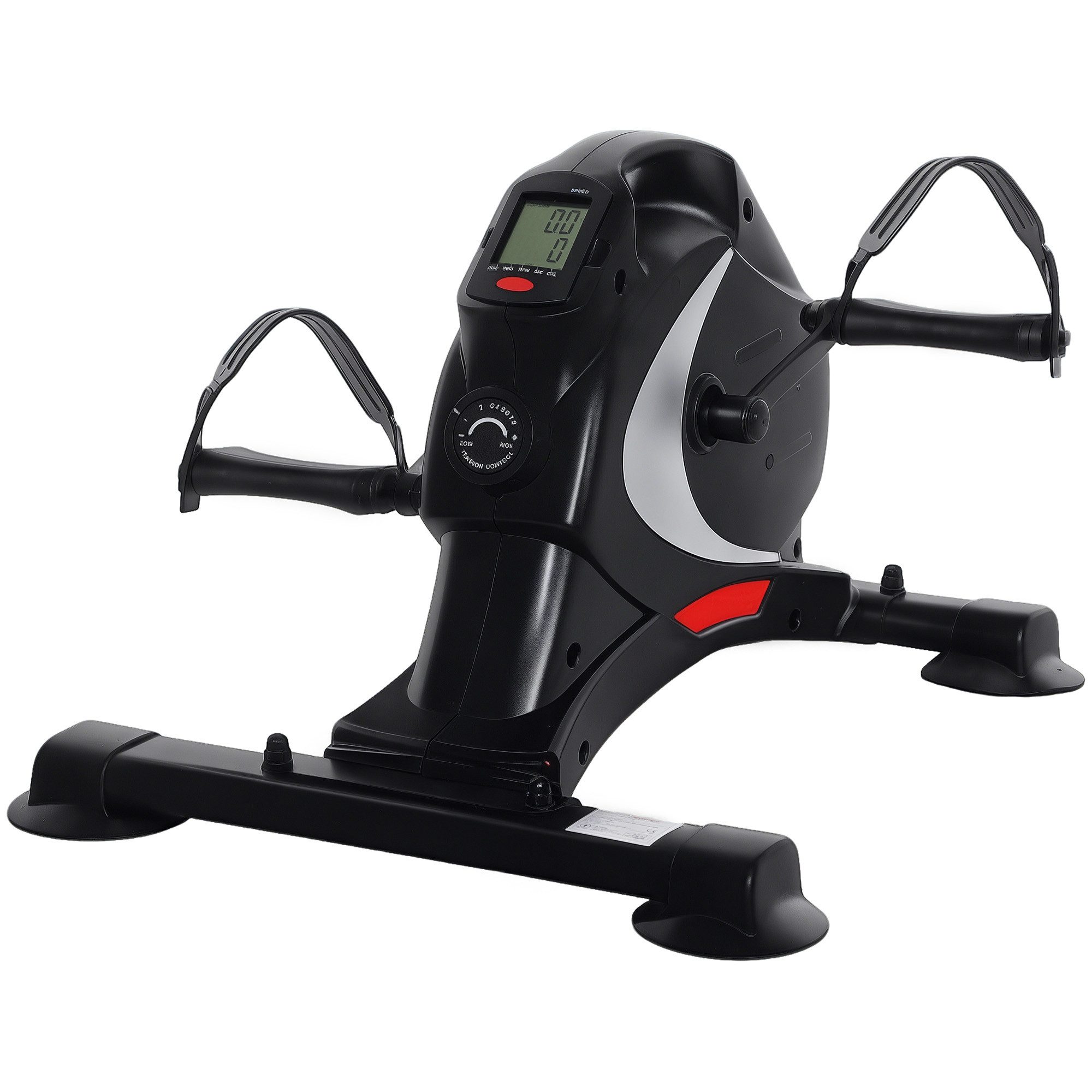 SPORTNOW Heimtrainer mit 8 Stufen Magnetwiderstand, LCD-Display, tragbar (für Arm- und Beintraining, 1-tlg., leiser Pedaltrainer), Senioren Arm- & Beintraining Pedal-Trainer für Zuhause Heim Schwarz