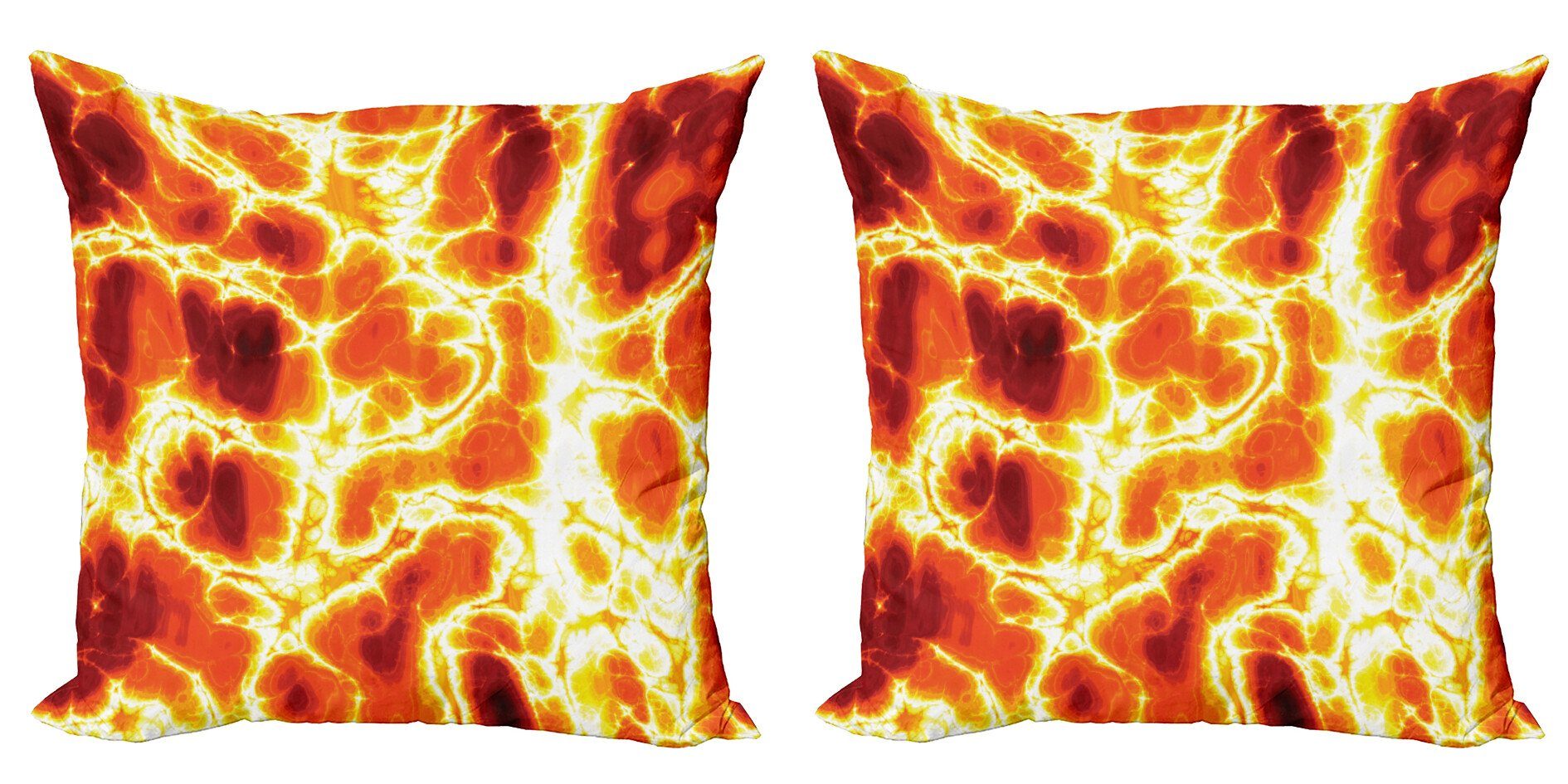 Doppelseitiger Abakuhaus Accent Orange Lava Hot (2 Kissenbezüge Modern Feuer Stück), Digitaldruck, Brennen