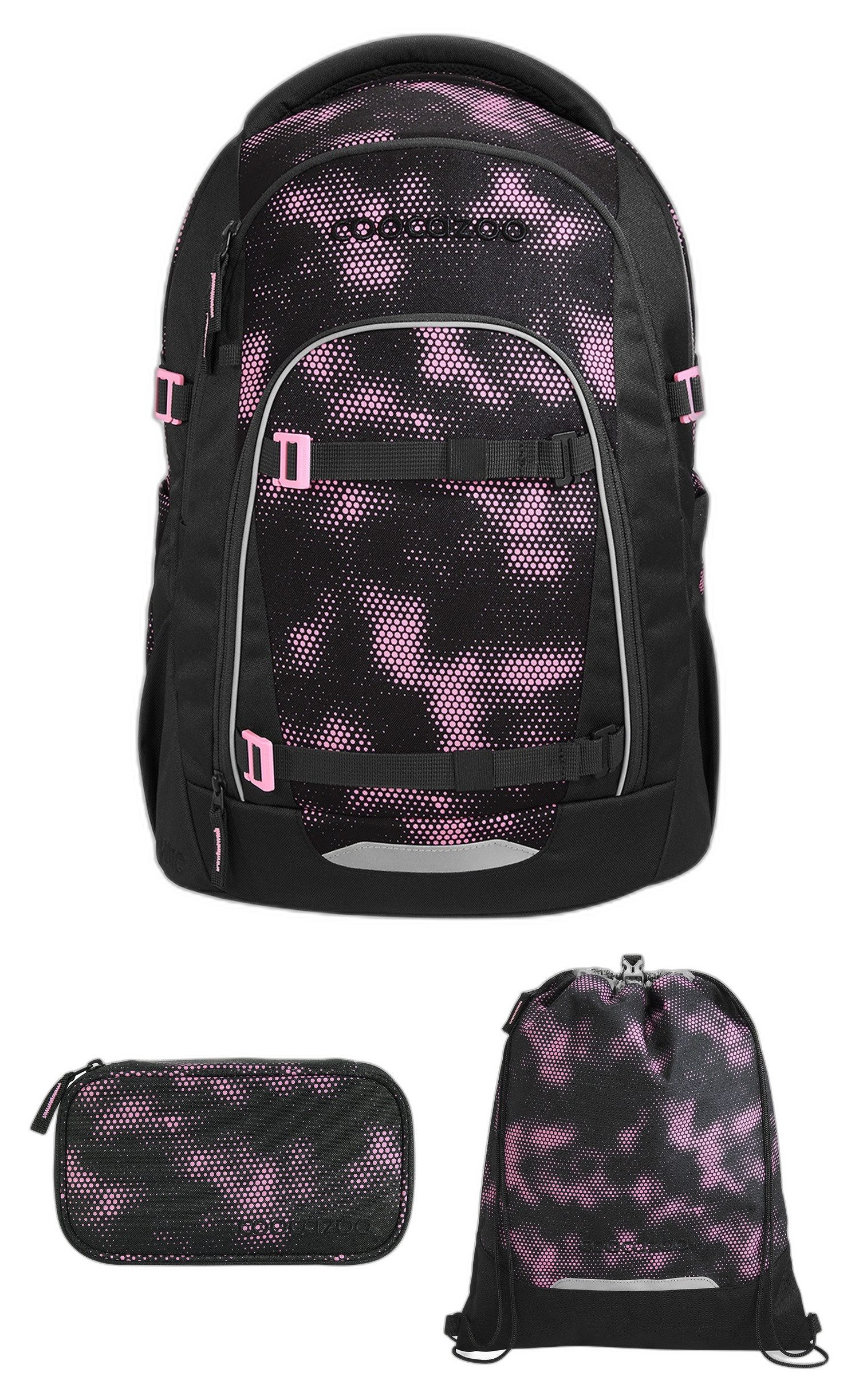 coocazoo Schulrucksack Coocazoo MATE Pink Illusion Set 3tlg