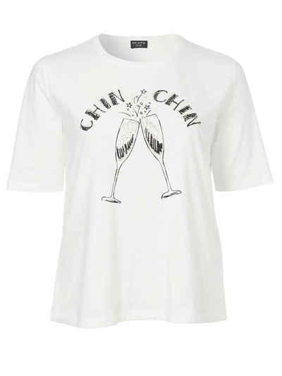 VIA APPIA DUE Rundhalsshirt Modernes T-Shirt mit Schmucksteinen mit Rundhalsausschnitt