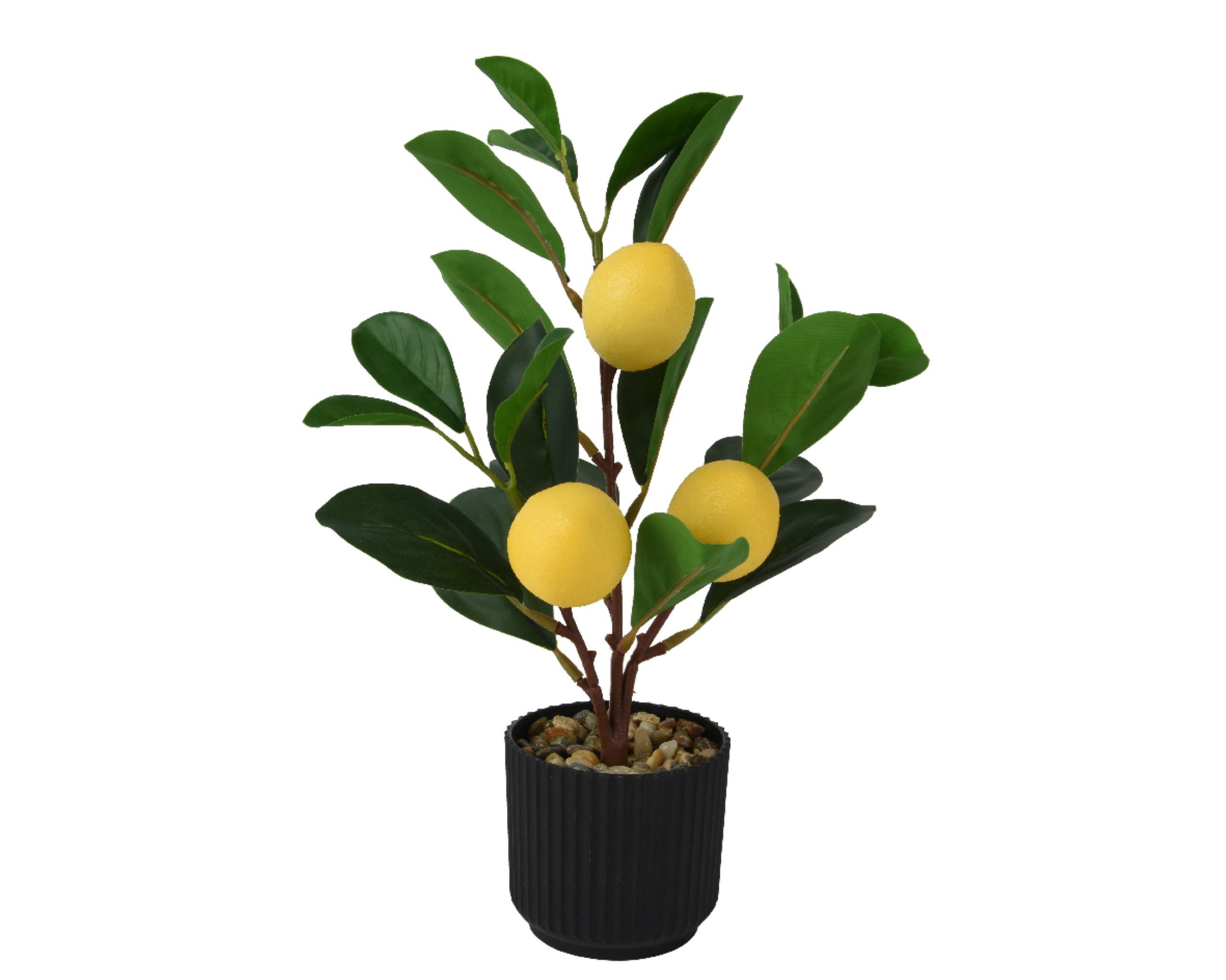 Kunstblume, Decoris season decorations, Künstlicher Zitronenbaum 27cm im Topf Gelb / Grün