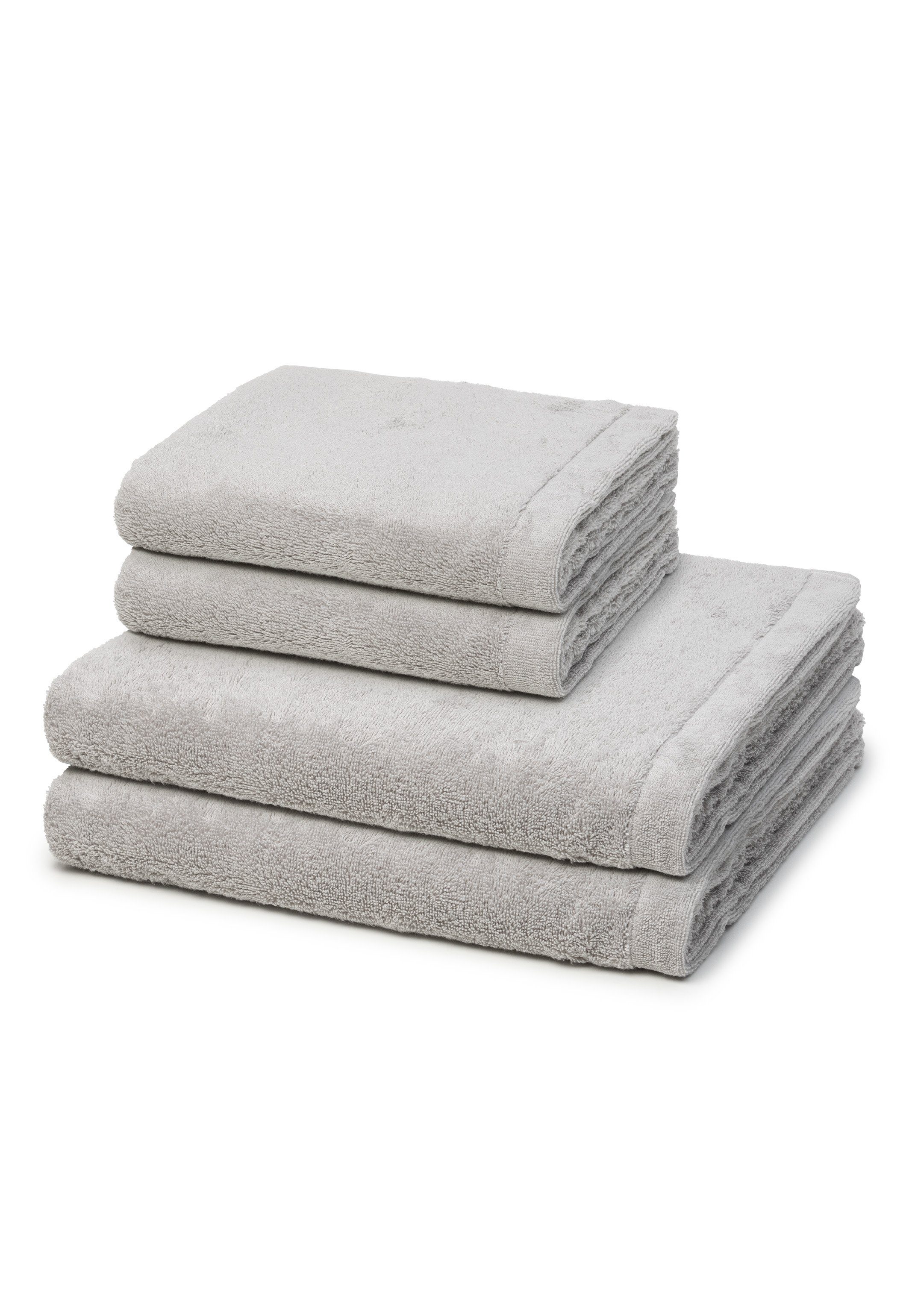 Cawö Handtuch Set Lifestyle, Walkfrottee (Spar-Set, 4-St), 2 X Handtuch 2 X Duschtuch im Set - Baumwolle