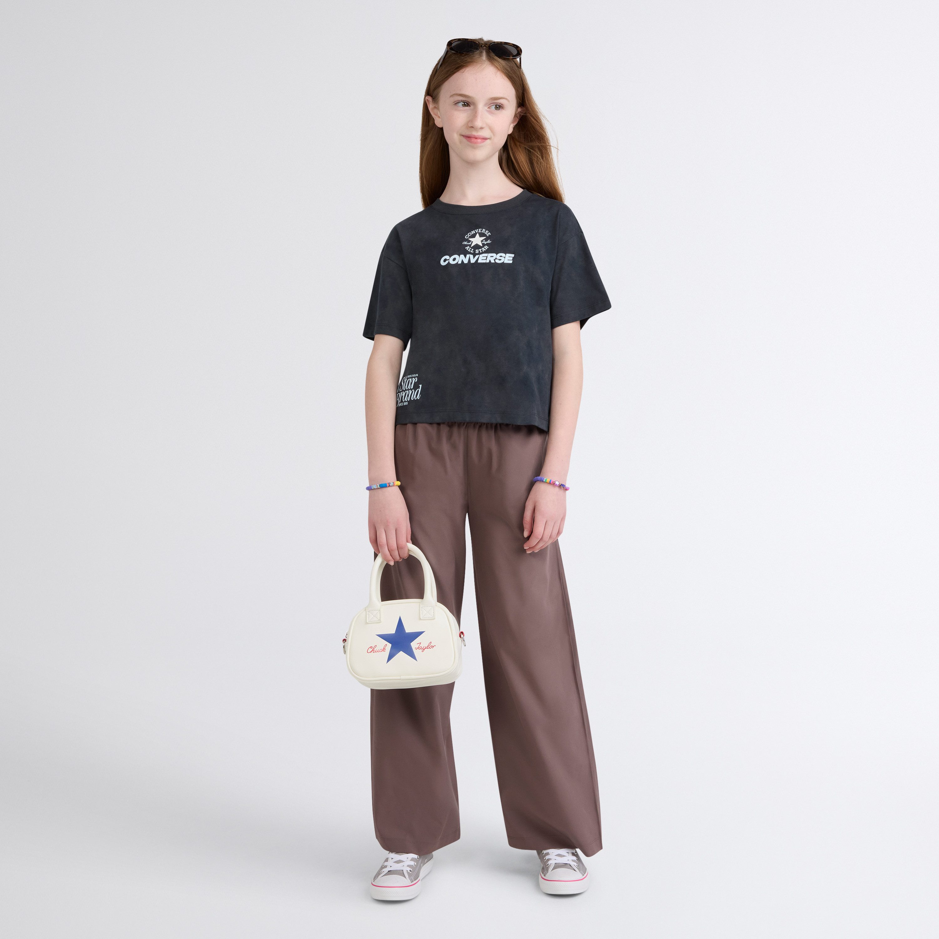 Converse T-Shirt CNVG PRINTED WASH BOXY TEE für Kinder, sportlicher Stil, weiches Jersey-Material