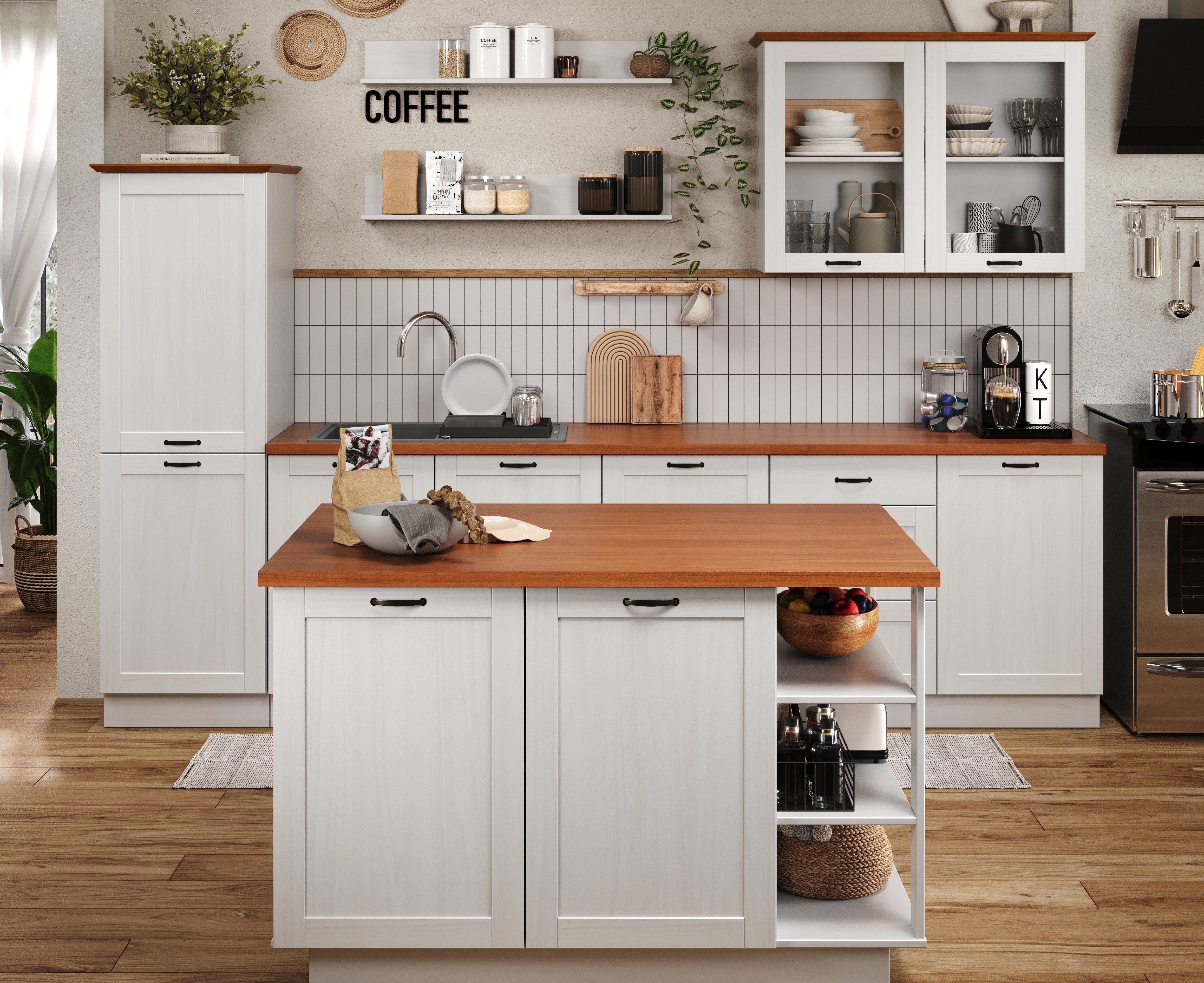 Home affaire Spülenschrank Teramo Breite 100 cm, inkl. Einbauspülbecken