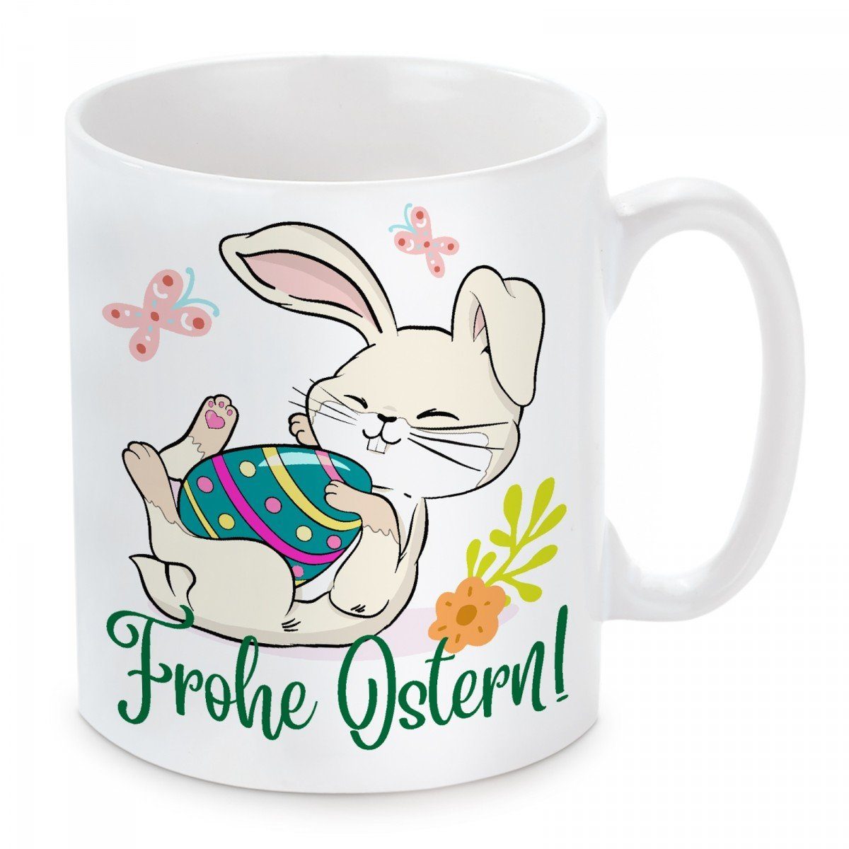 Kaffeetasse Tasse Keramik, Herzbotschaft Ostern!, und Motiv Kaffeebecher mikrowellengeeignet Frohe spülmaschinenfest mit