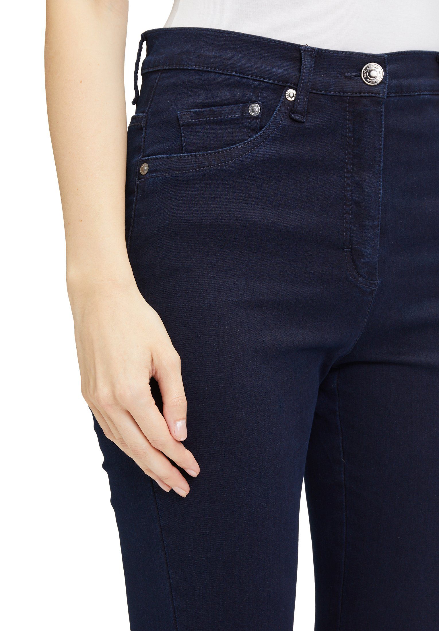 Blue Dark Denim Barclay Regular-fit-Jeans hohem mit Betty Bund